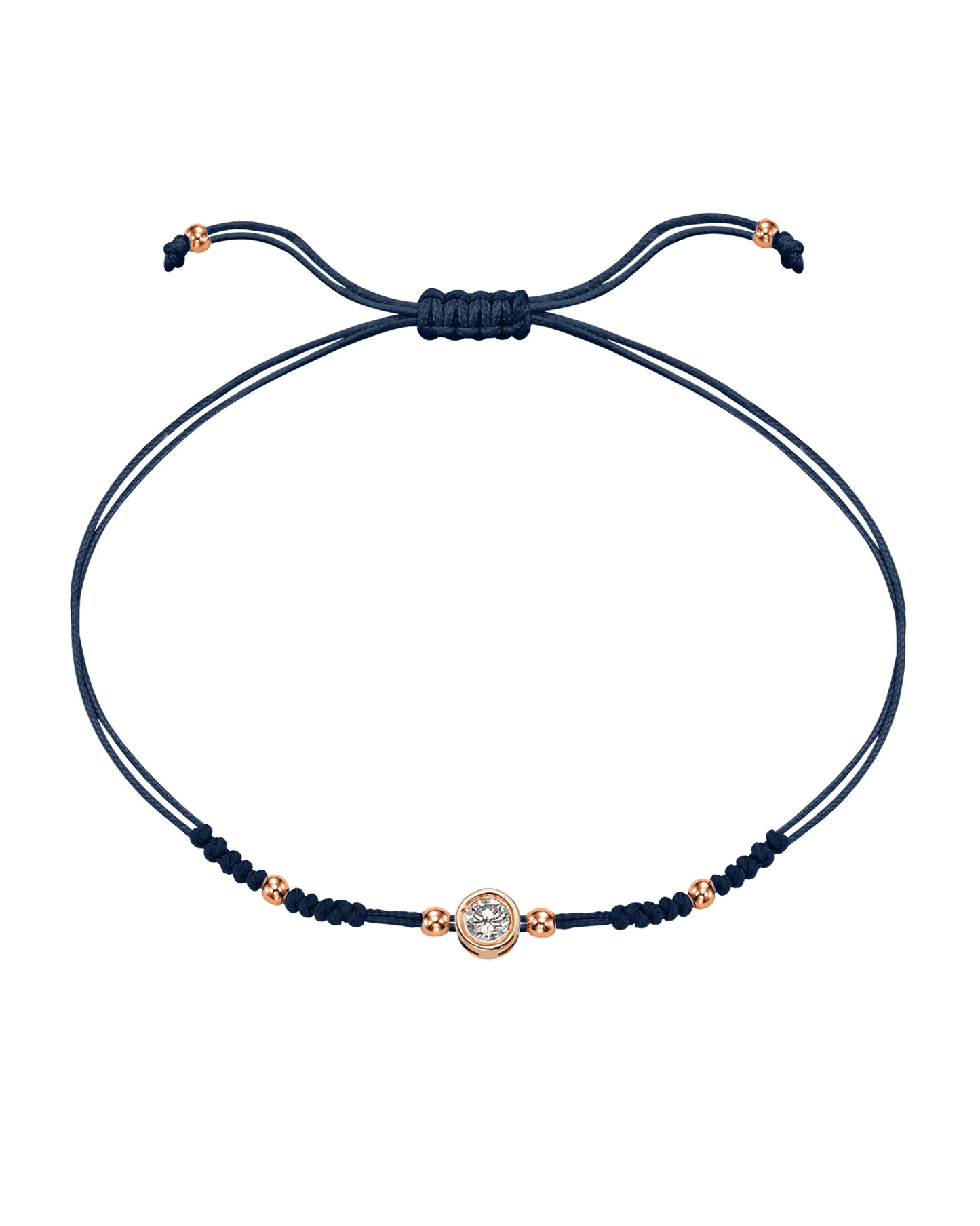 Le String of Love 2022 Edition - Or Rose 14 carats Bracelets 14K Solid Gold Bleu Marine Large: 0.10 carats 