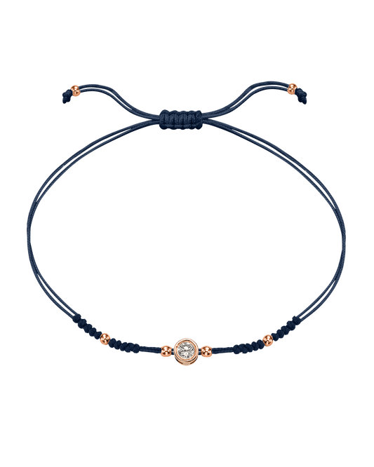 Le String of Love 2022 Edition - Or Rose 14 carats Bracelets 14K Solid Gold Bleu Marine Large: 0.10 carats 