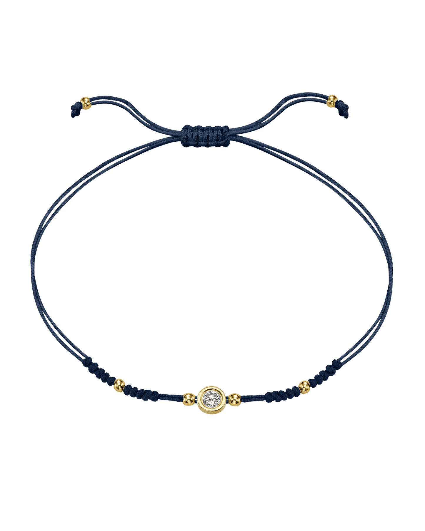 Le String of Love 2022 Edition - Or Jaune 14 carats Bracelets 14K Solid Gold Bleu Marine Large: 0.10 carats 