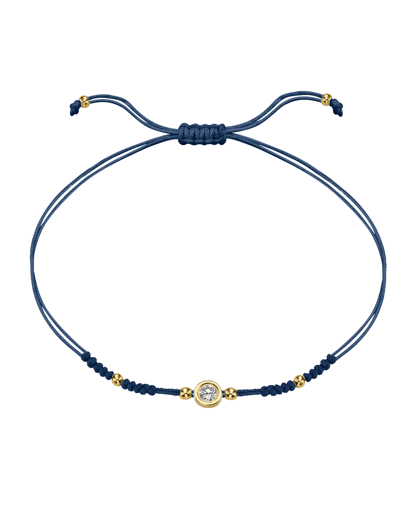 Le String of Love 2022 Edition - Or Jaune 14 carats Bracelets 14K Solid Gold Bleu Indigo Large: 0.10 carats 