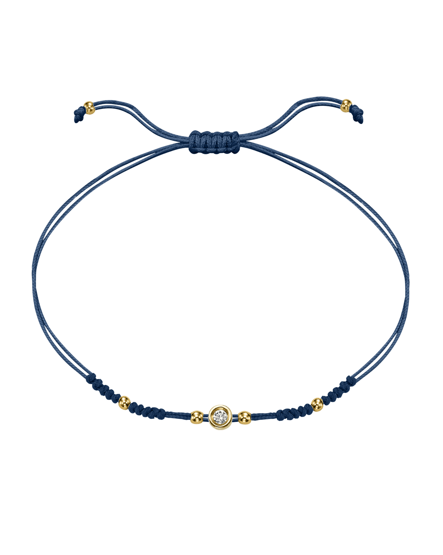 Le String of Love 2022 Edition - Or Jaune 14 carats Bracelets 14K Solid Gold Bleu Indigo Small: 0.03 carats 