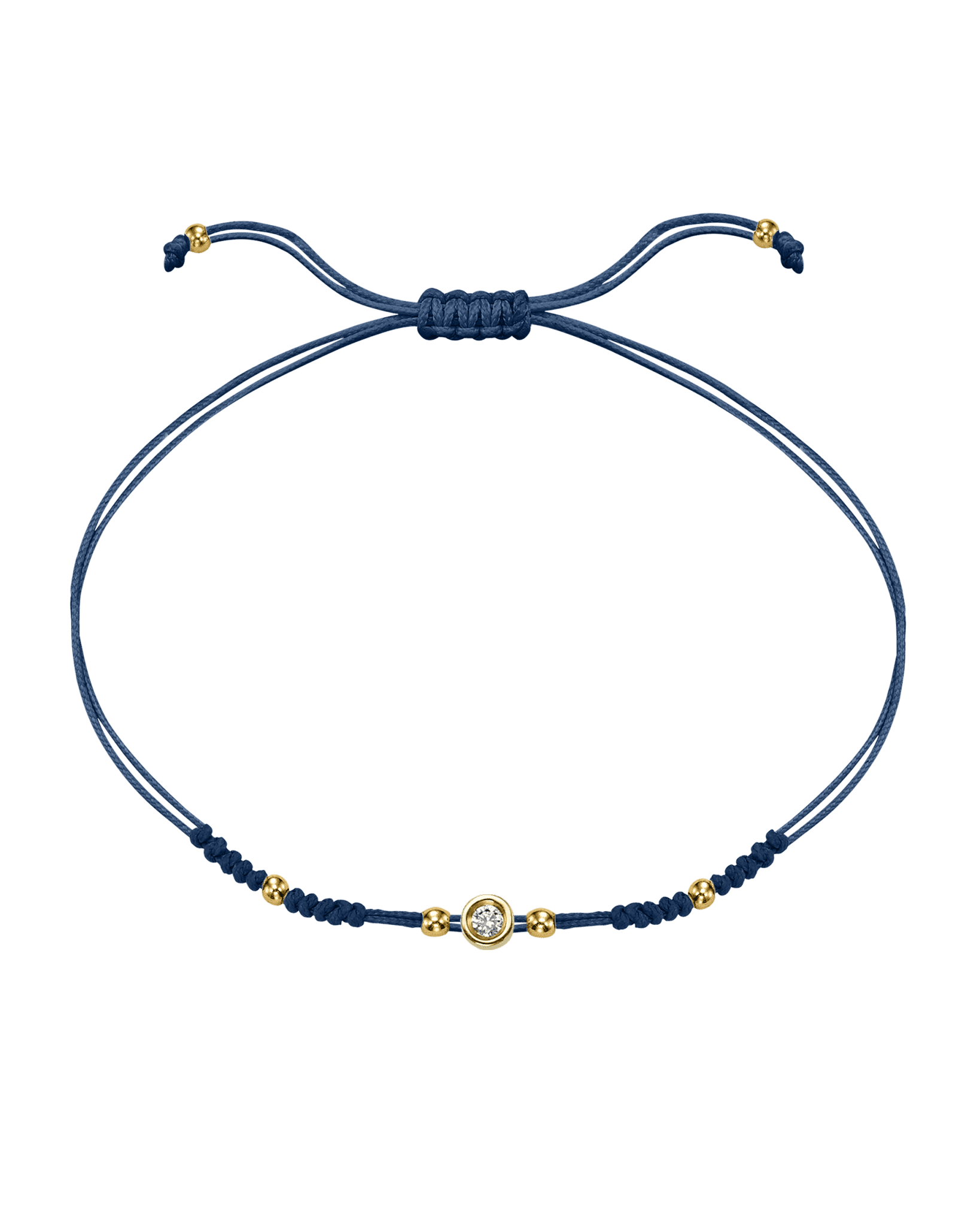 Le String of Love 2022 Edition - Or Jaune 14 carats Bracelets 14K Solid Gold Bleu Indigo Small: 0.03 carats 