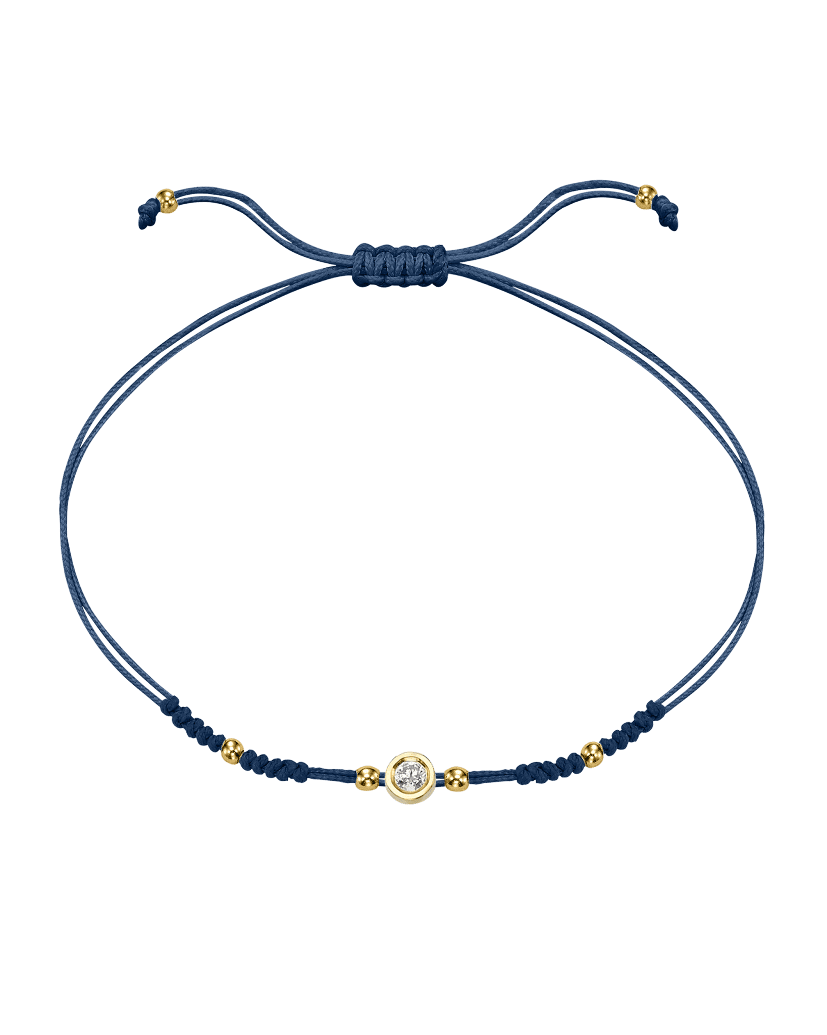 Le String of Love 2022 Edition - Or Jaune 14 carats Bracelets 14K Solid Gold Bleu Indigo Medium: 0.05 carats 