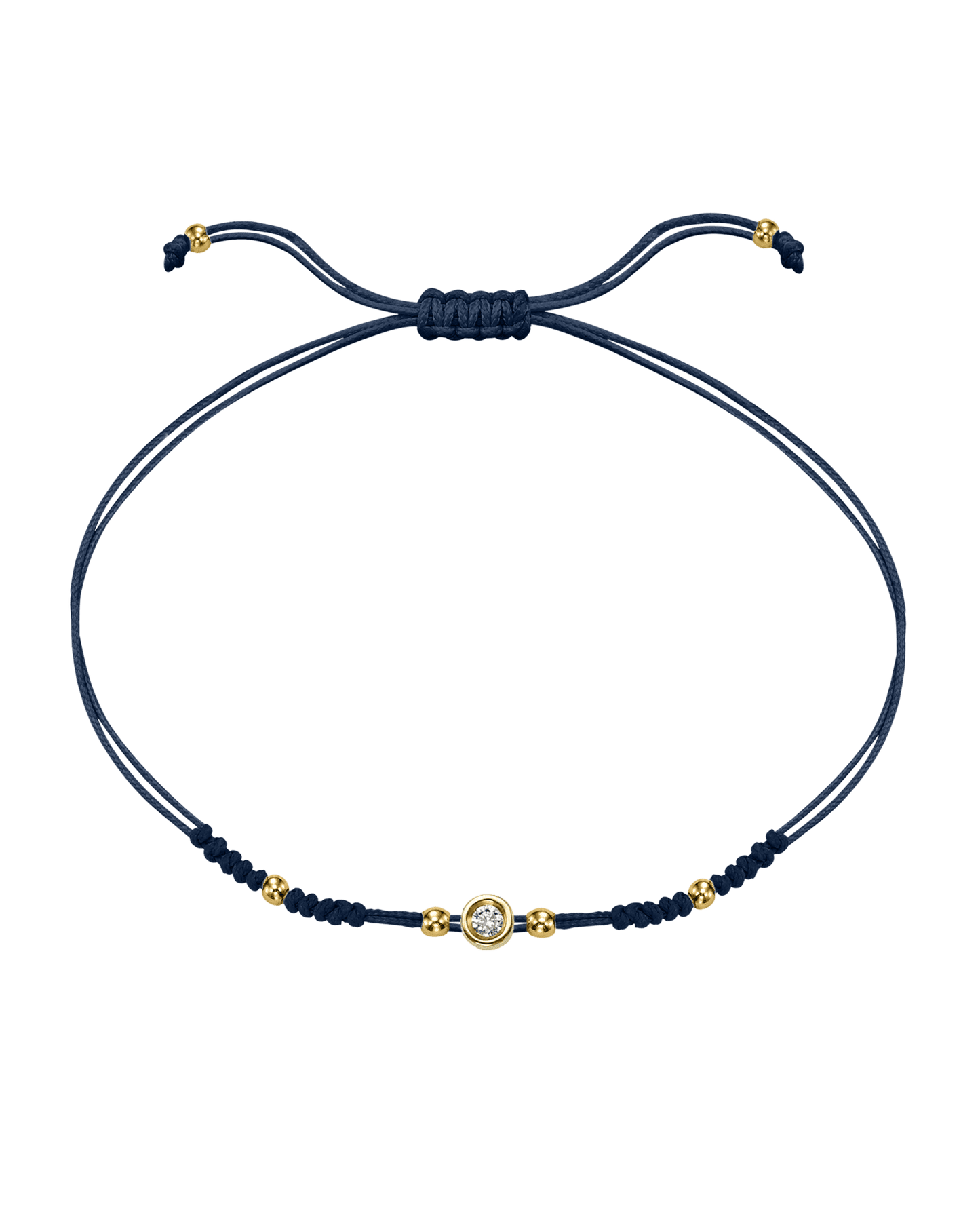 Le String of Love 2022 Edition - Or Jaune 14 carats Bracelets 14K Solid Gold Bleu Marine Small: 0.03 carats 