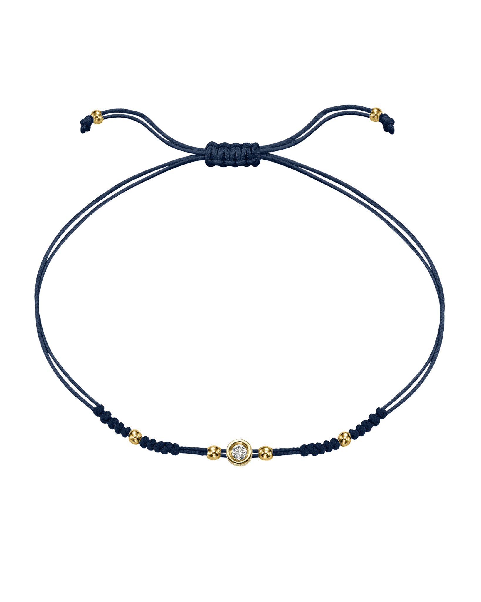 Le String of Love 2022 Edition - Or Jaune 14 carats Bracelets 14K Solid Gold Bleu Marine Small: 0.03 carats 