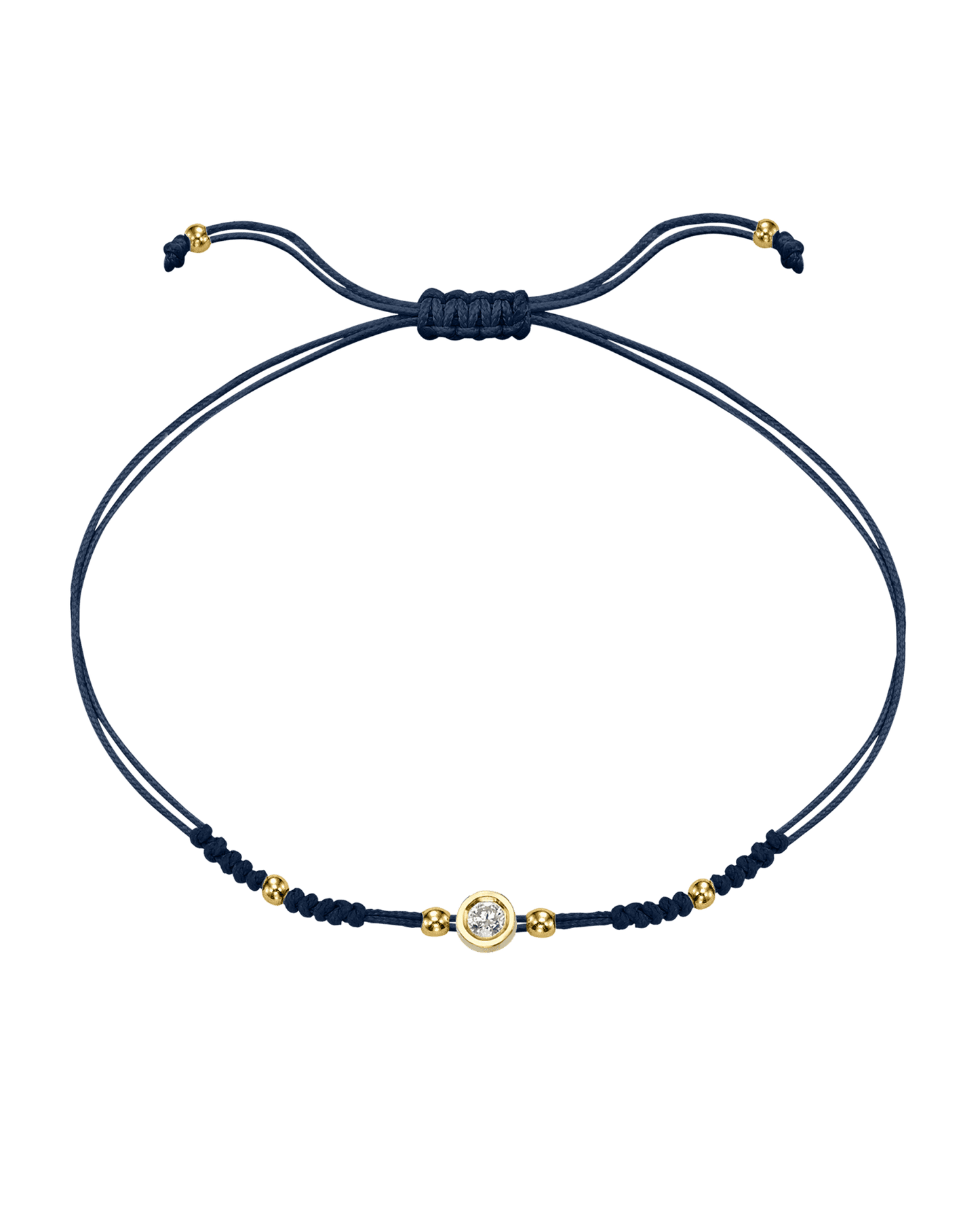 Le String of Love 2022 Edition - Or Jaune 14 carats Bracelets 14K Solid Gold Bleu Marine Medium: 0.05 carats 