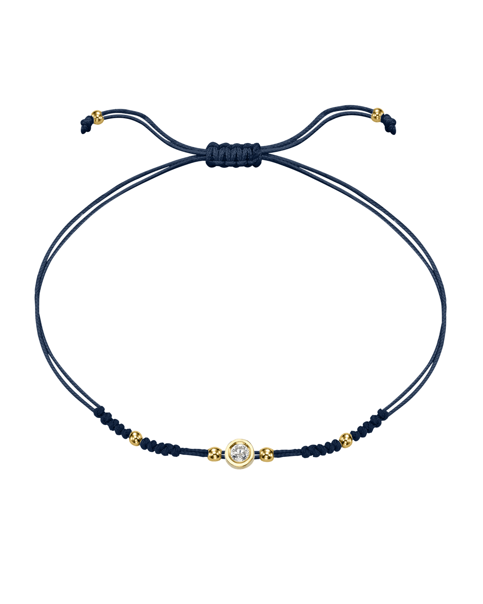 Le String of Love 2022 Edition - Or Jaune 14 carats Bracelets 14K Solid Gold Bleu Marine Medium: 0.05 carats 