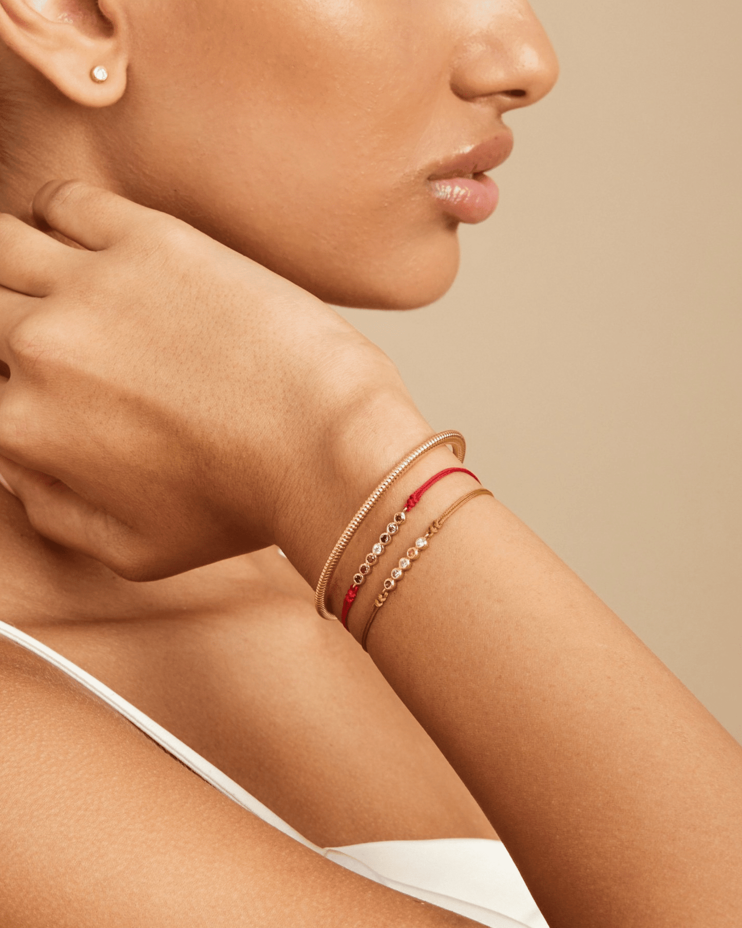 Bracelet Pierres Précieuses - Or Rose 14 carats Bracelet 14K Solid Gold 