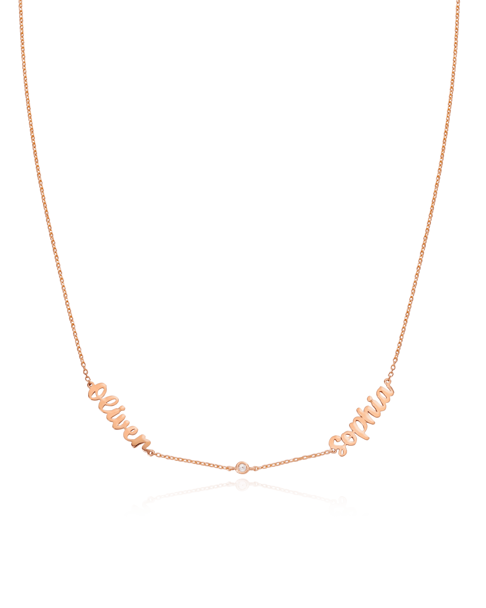 Name Necklace with Diamonds - 18K Rose Vermeil Necklaces magal-dev 