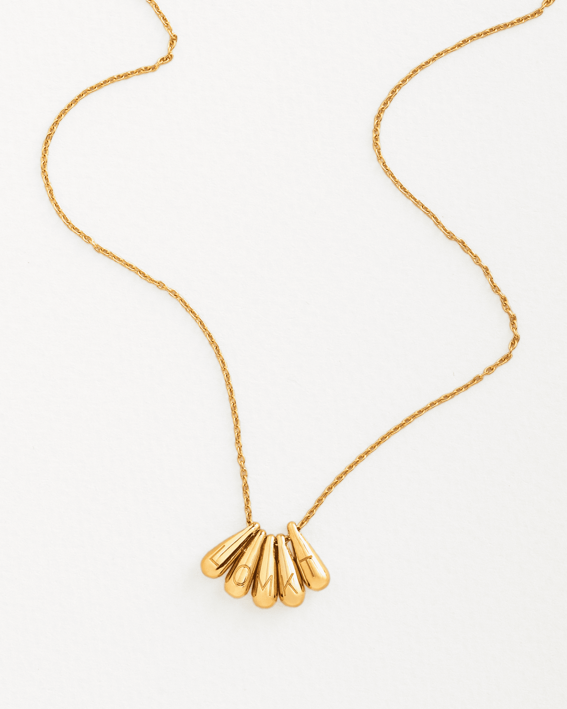 Drop Initial Necklace - 18K Rose Vermeil Necklaces magal-dev 1 Drop 16” 