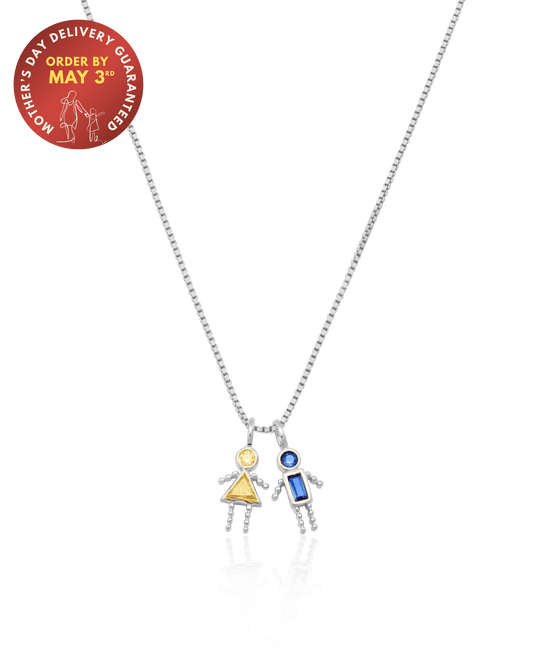 Mini Me Birthstone Necklace - 925 Sterling Silver