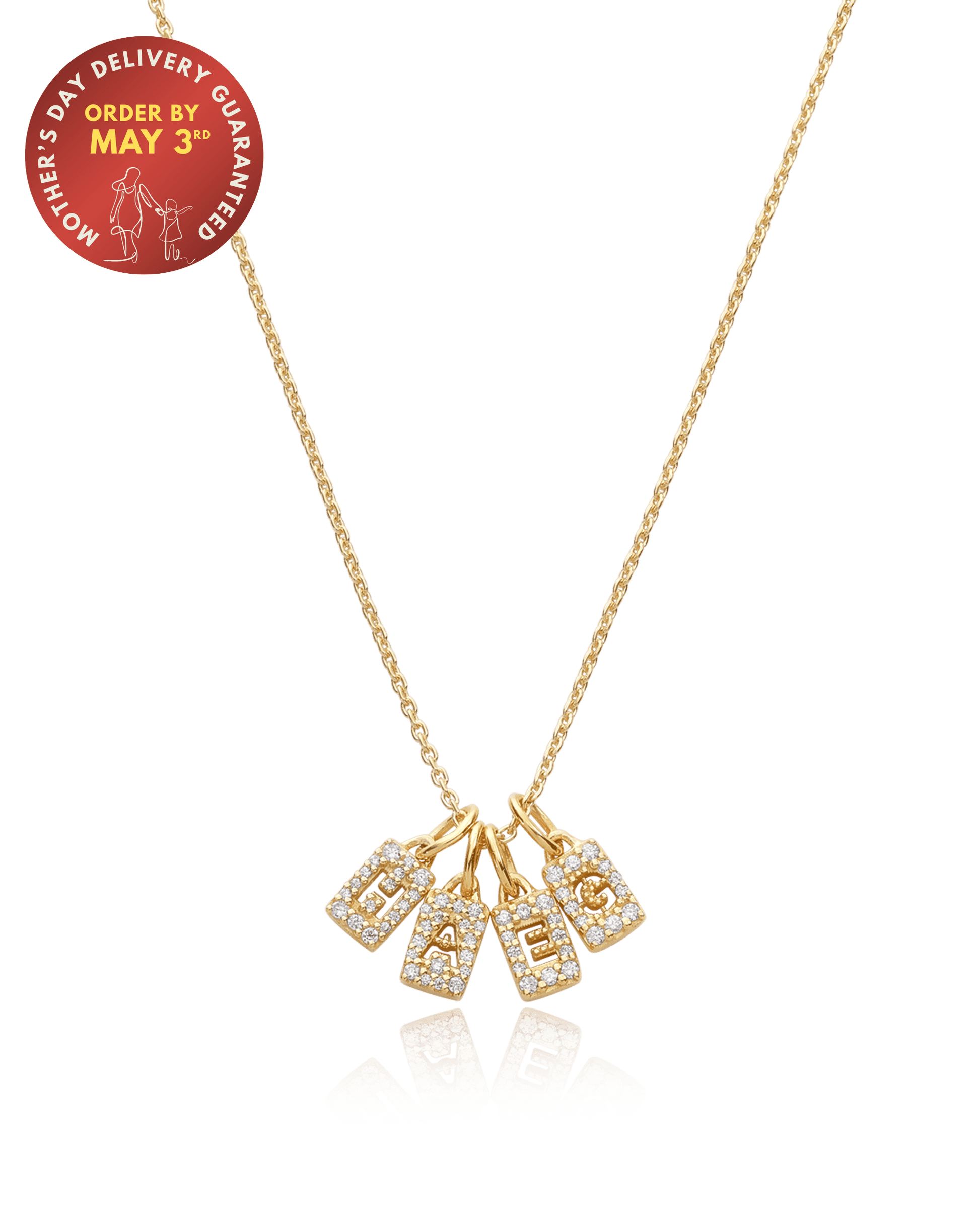 The Stardust Initial Tag Necklace - 18K Gold Vermeil Necklaces magal-dev 