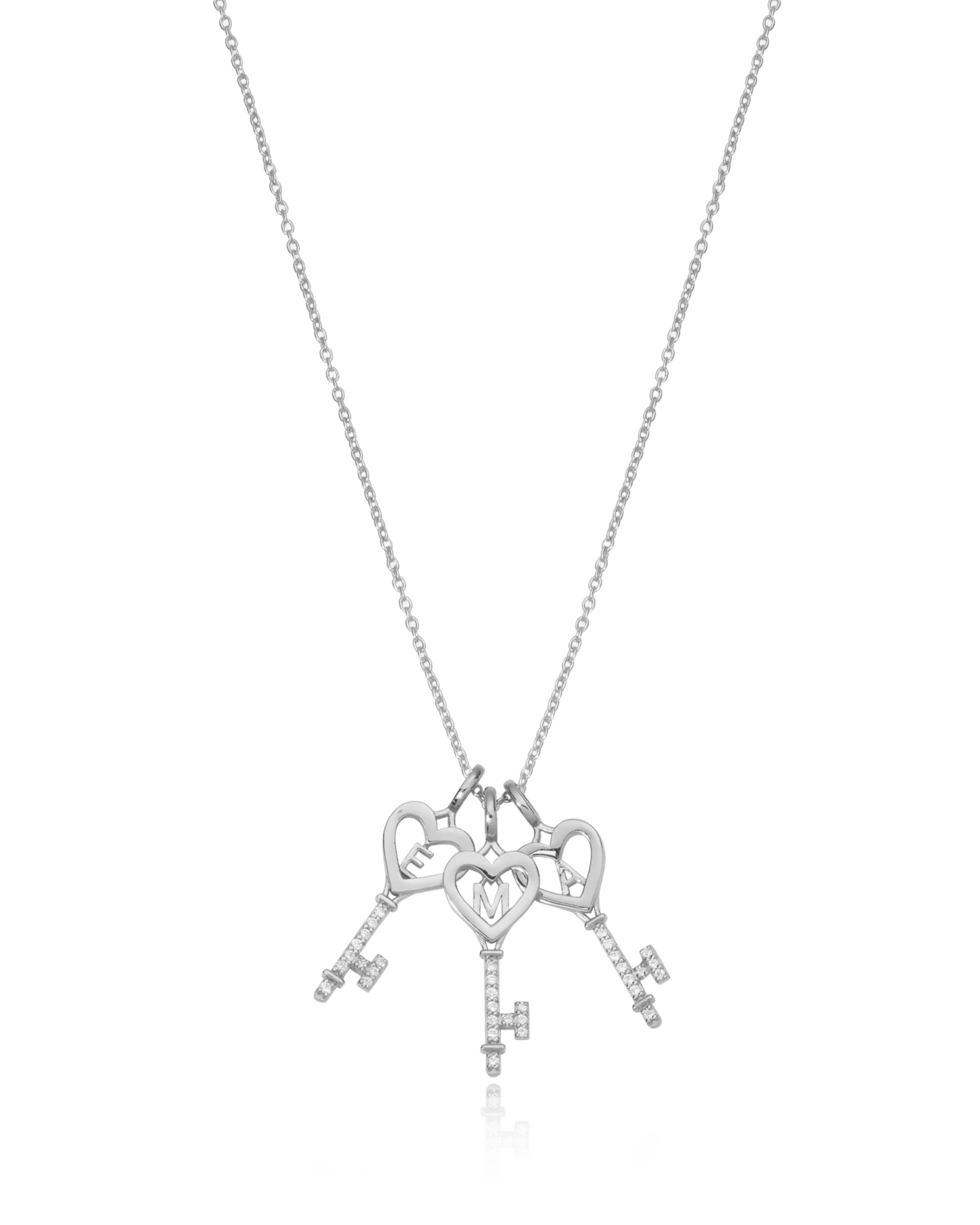 Key To My Heart Necklace with Diamond - 18K Rose Vermeil Necklaces magal-dev 