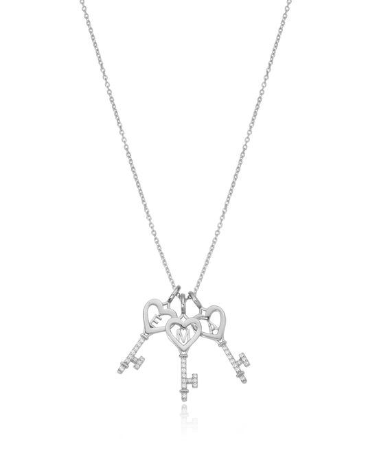 Key To My Heart - 925 Sterling Silver Necklaces magal-dev 1 Key 16" 