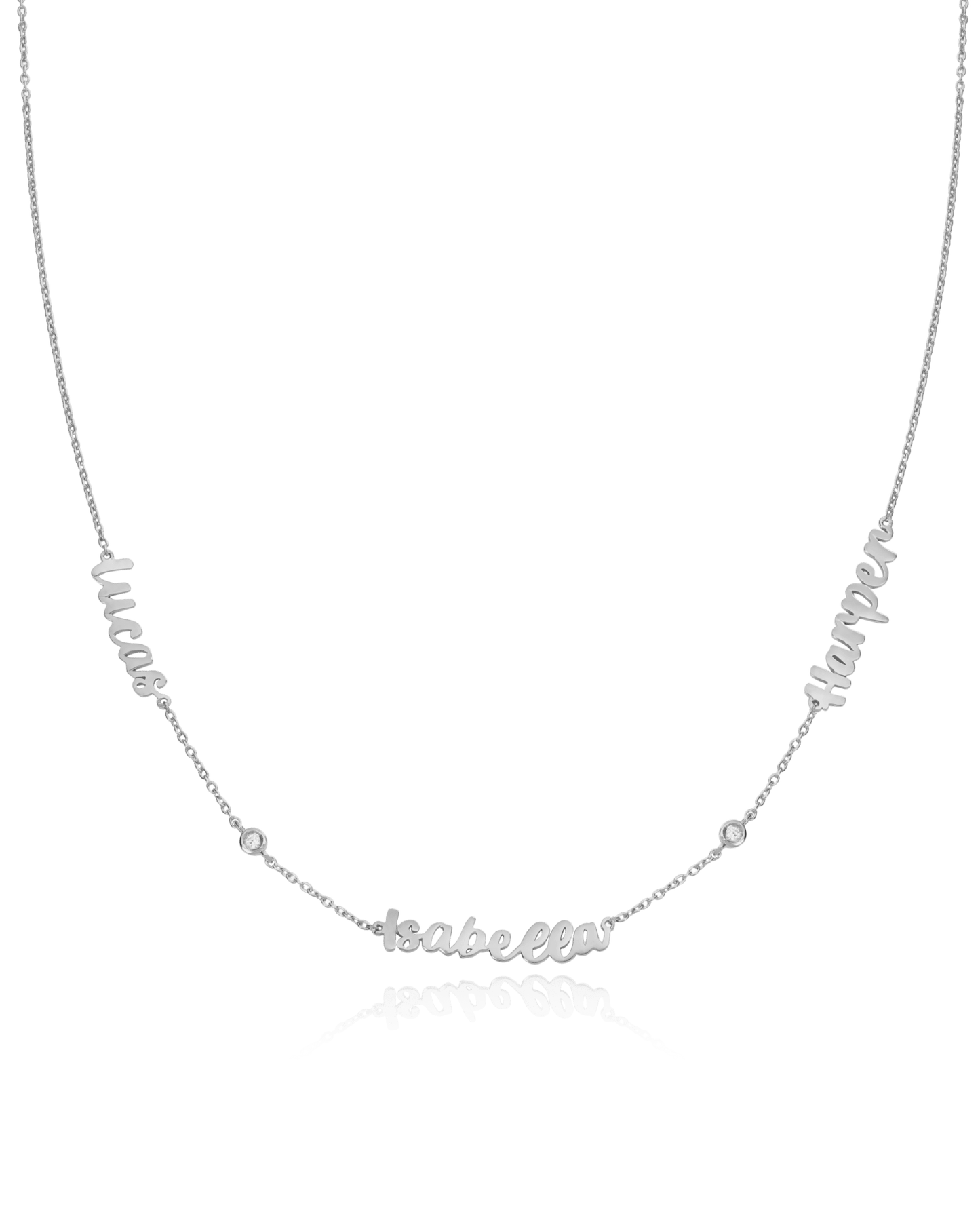 Collier Prénom(s) & Diamants - Argent 925 Necklaces magal-dev 1 Nom + 1 Diamant 40cm 