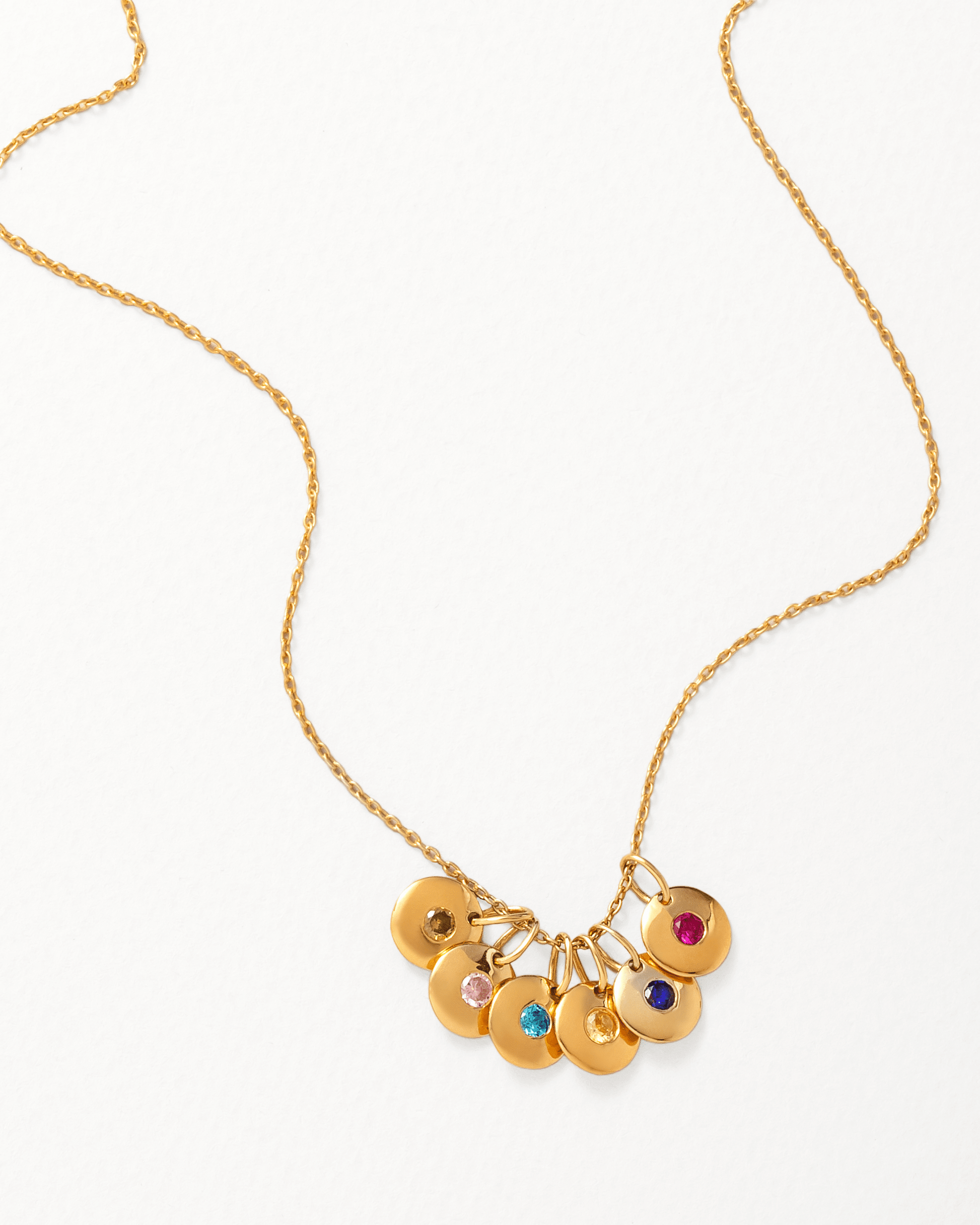 Birthstone Charm Necklace - 18K Gold Vermeil Necklaces magal-dev 