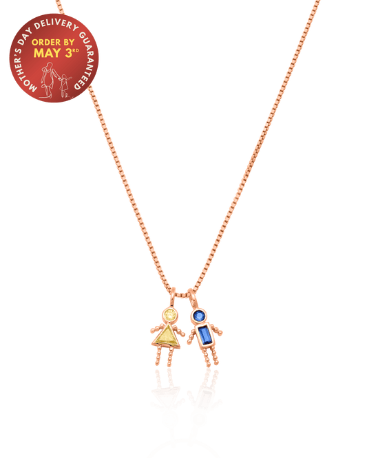 Mini Me Birthstone Necklace - 18K Rose Vermeil Necklaces magal-dev 