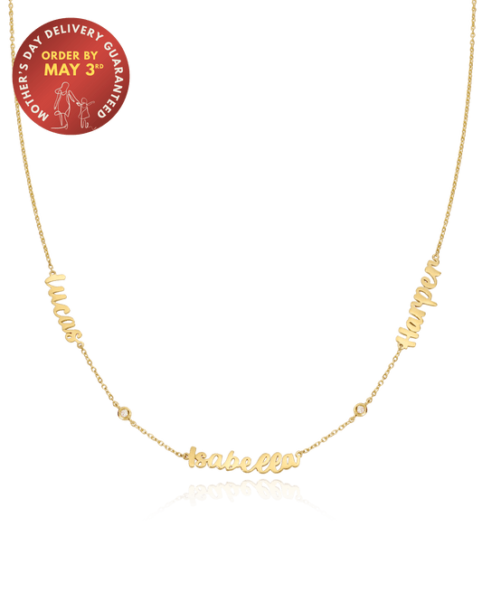 The Name Necklace with Diamonds - 18K Gold Vermeil Necklaces magal-dev 