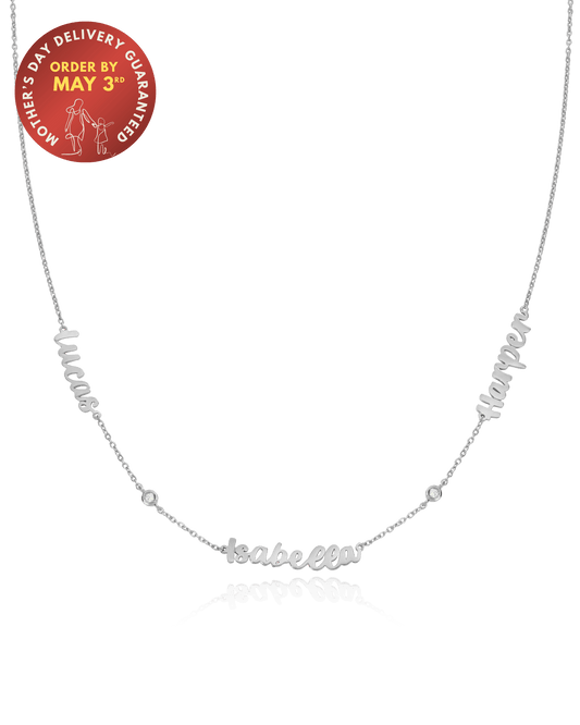 Name Necklace with Diamonds - 925 Sterling Silver Necklaces magal-dev 