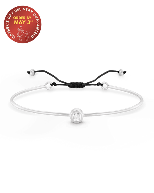 Diamond Cord Bangle - 925 Sterling Silver Bracelets magal-dev 