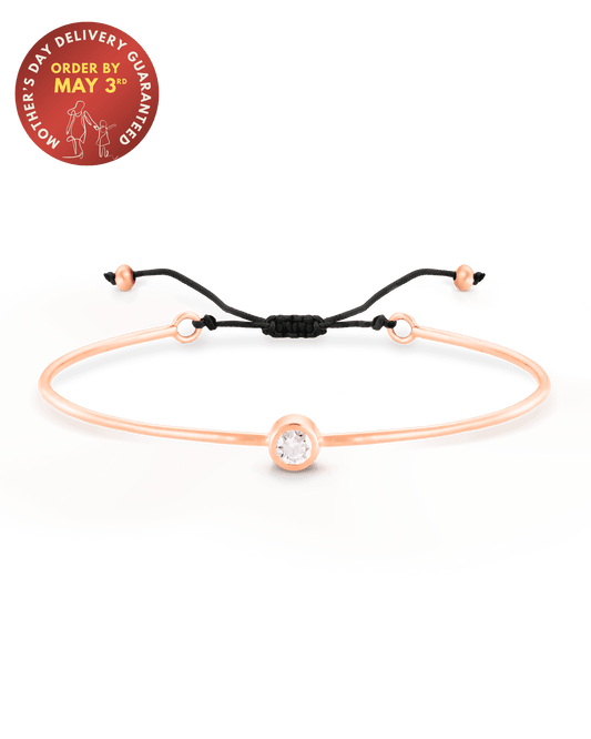 Diamond Cord Bangle - 18K Rose Vermeil Bracelets magal-dev 
