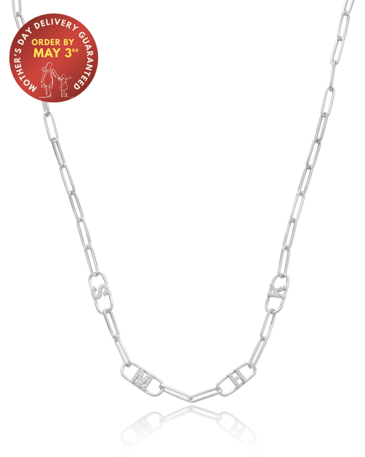 Initials Link Necklace - 925 Sterling Silver Necklaces magal-dev 