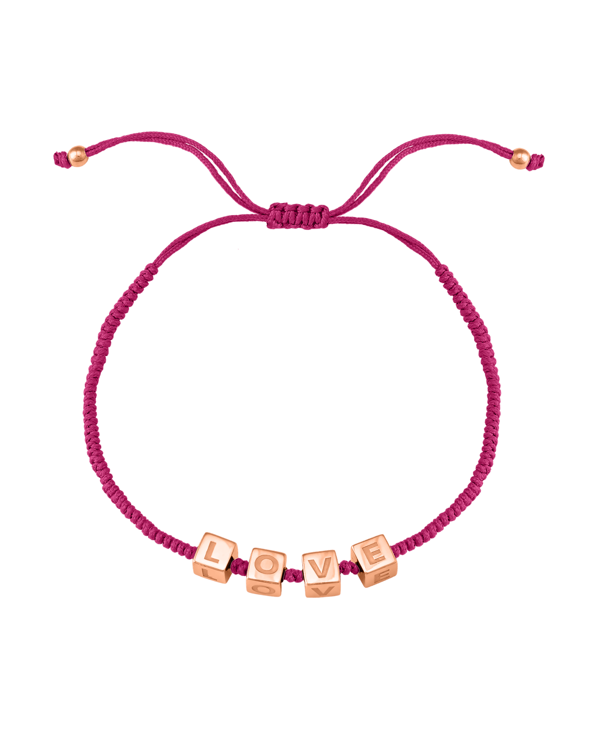 Pink : Alpha Block Bracelet - 18K Rose Vermeil Bracelets magal-dev Fuchsia 1 