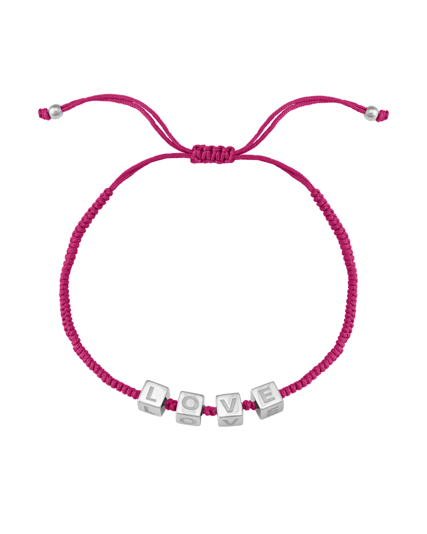 Pink : Alpha Block Bracelet - 925 Sterling Silver Bracelets magal-dev Fuchsia 1 