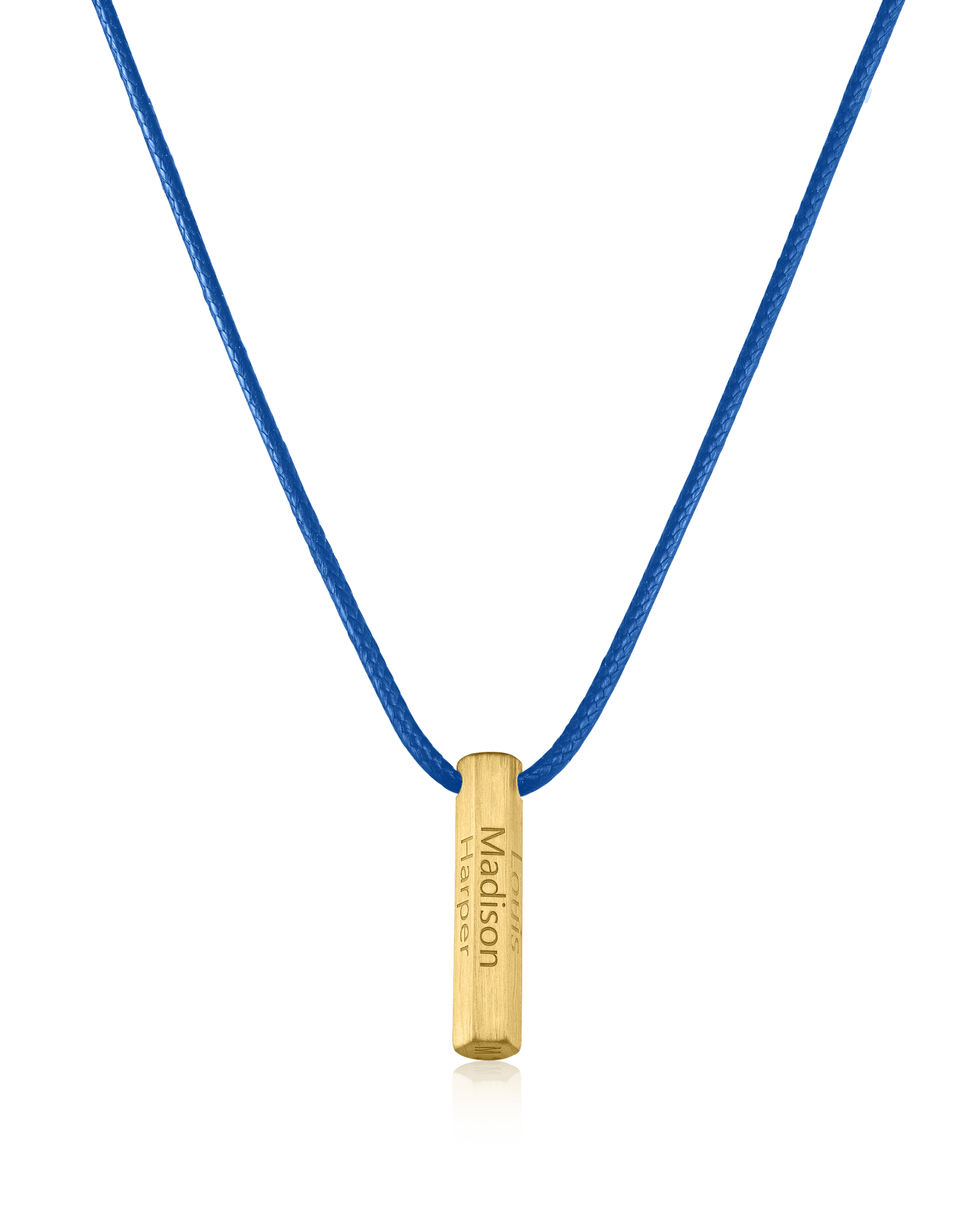 Apex Bar Necklace - 18K Gold Vermeil Necklaces magal-dev Blue 1 Name Adjustable cord 20"- 24"