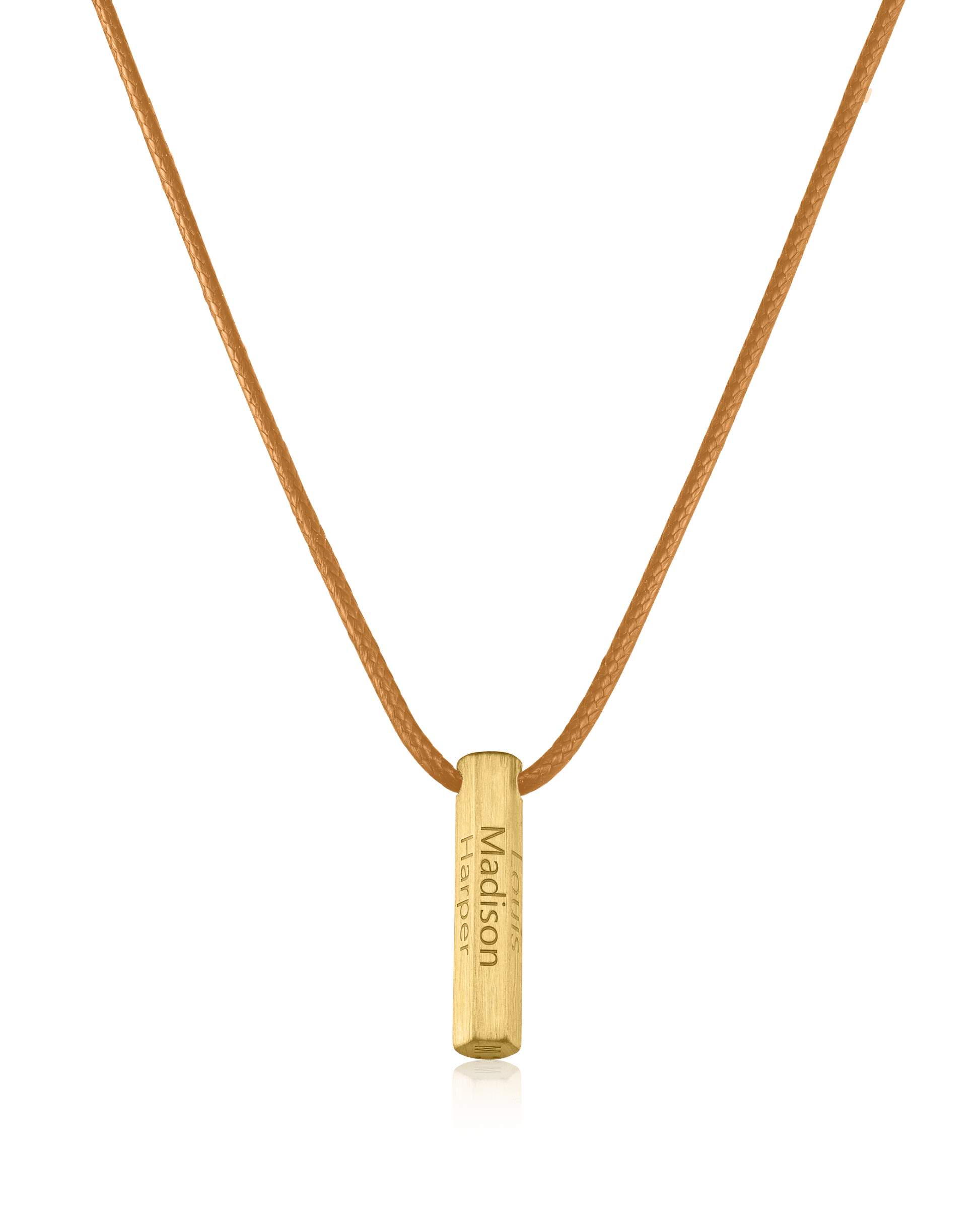 Apex Bar Necklace - 18K Gold Vermeil Necklaces magal-dev Brown 1 Name Adjustable cord 20"- 24"