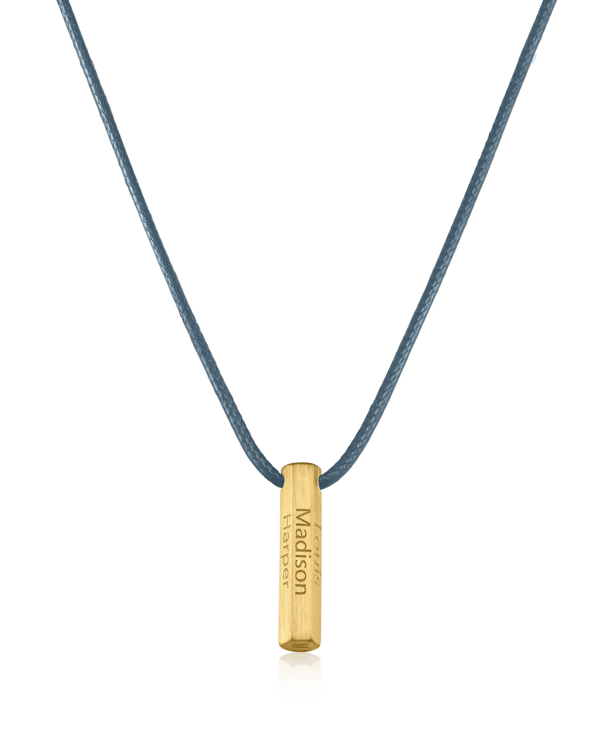 Apex Bar Necklace - 18K Gold Vermeil Necklaces magal-dev Indigo 1 Name Adjustable cord 20"- 24"