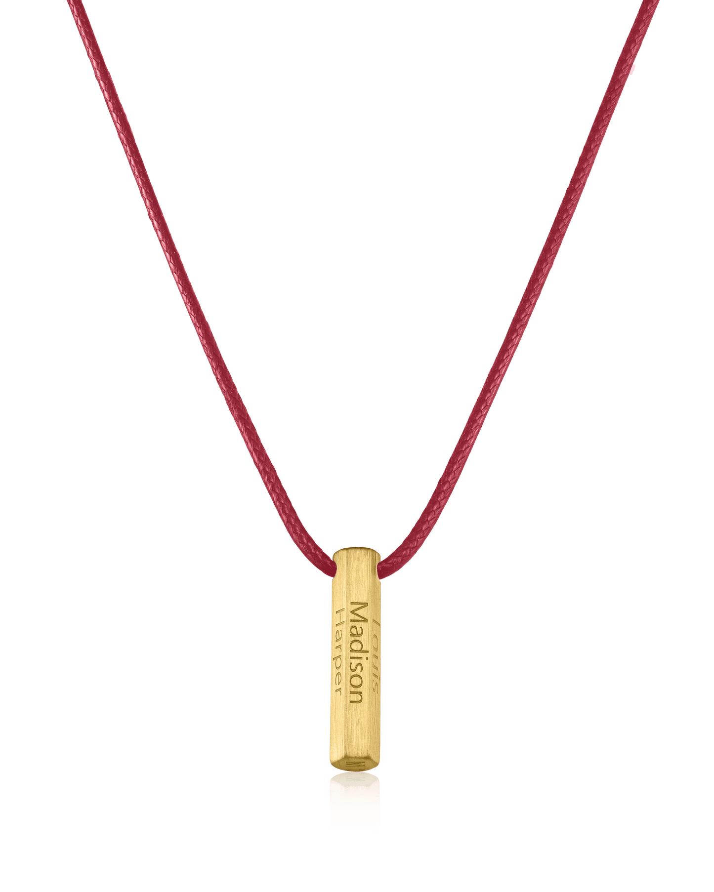 Apex Bar Necklace - 18K Gold Vermeil Necklaces magal-dev Red 1 Name Adjustable cord 20"- 24"