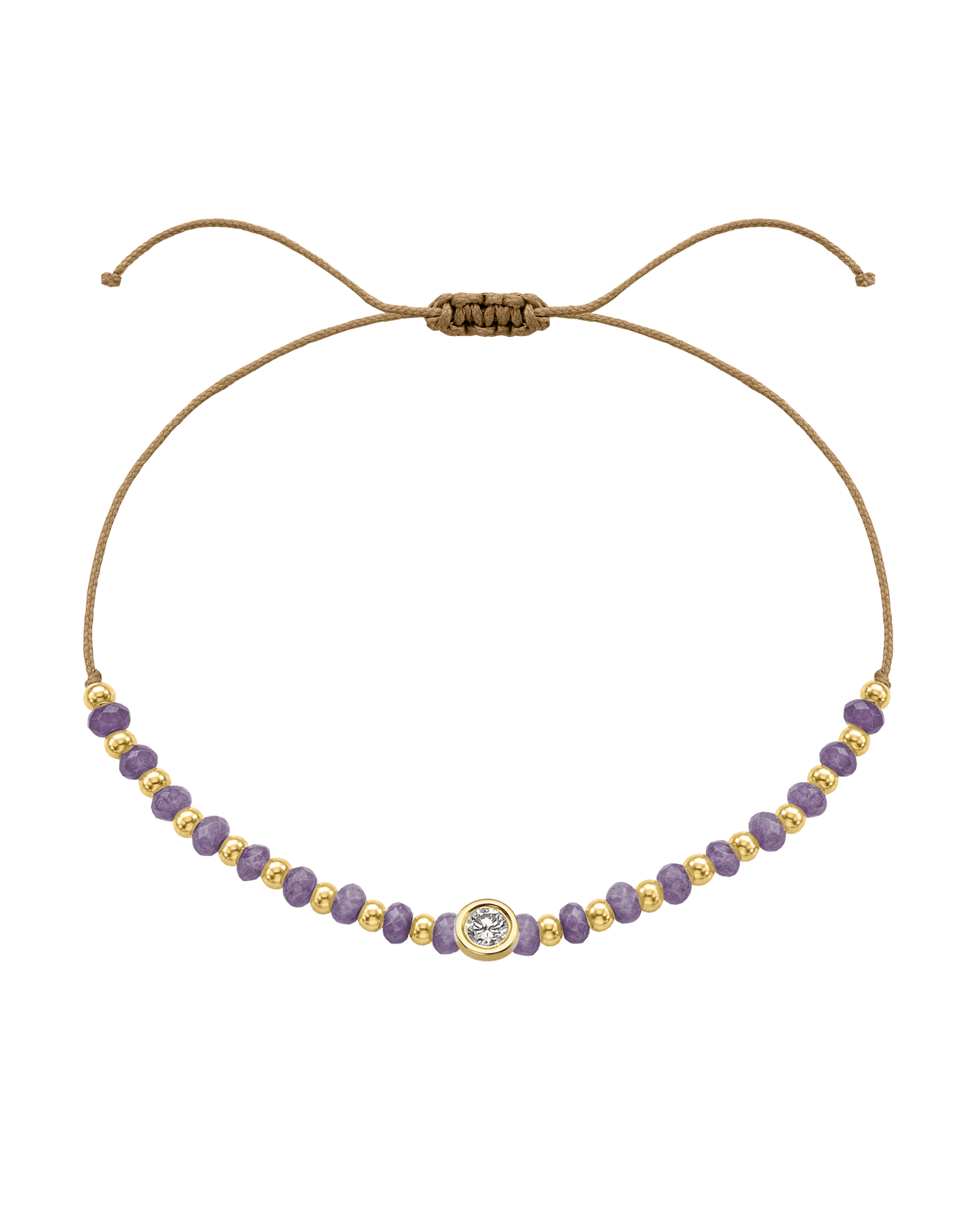 Amethyst Gemstone String of Love Bracelet for Tranquility - 14K Yellow Gold Bracelets magal-dev Camel Large: 0.1ct 
