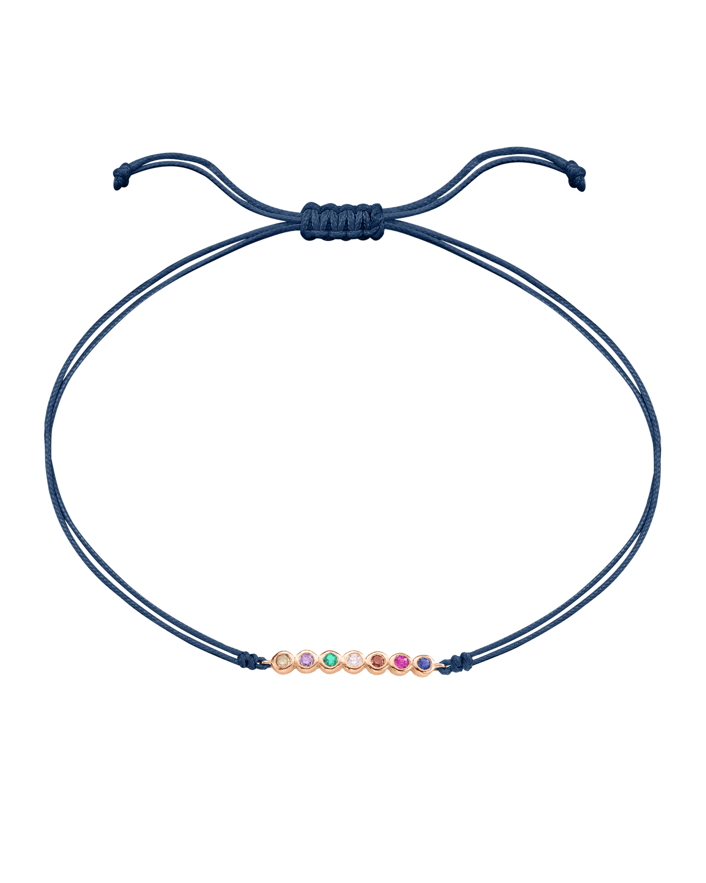 Bracelet Pierres Précieuses - Or Rose 14 carats Bracelet 14K Solid Gold Bleu Indigo 2 