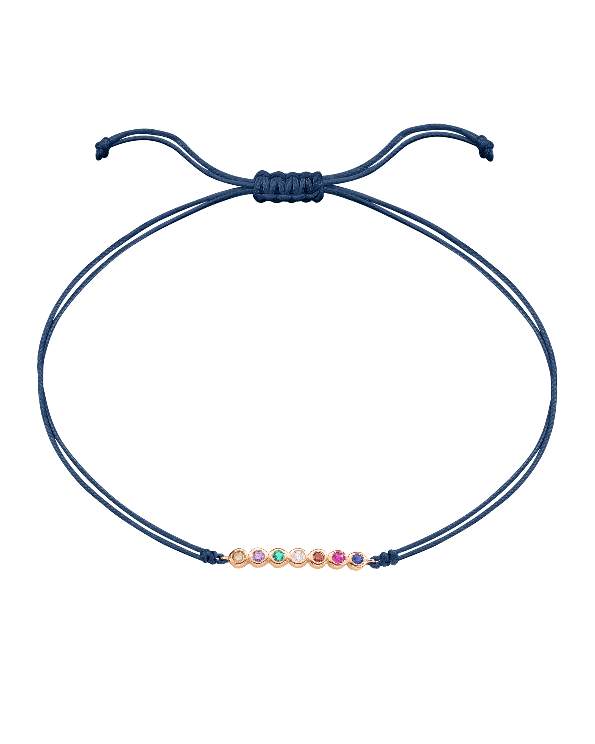 Bracelet Pierres Précieuses - Or Rose 14 carats Bracelet 14K Solid Gold Bleu Indigo 2 