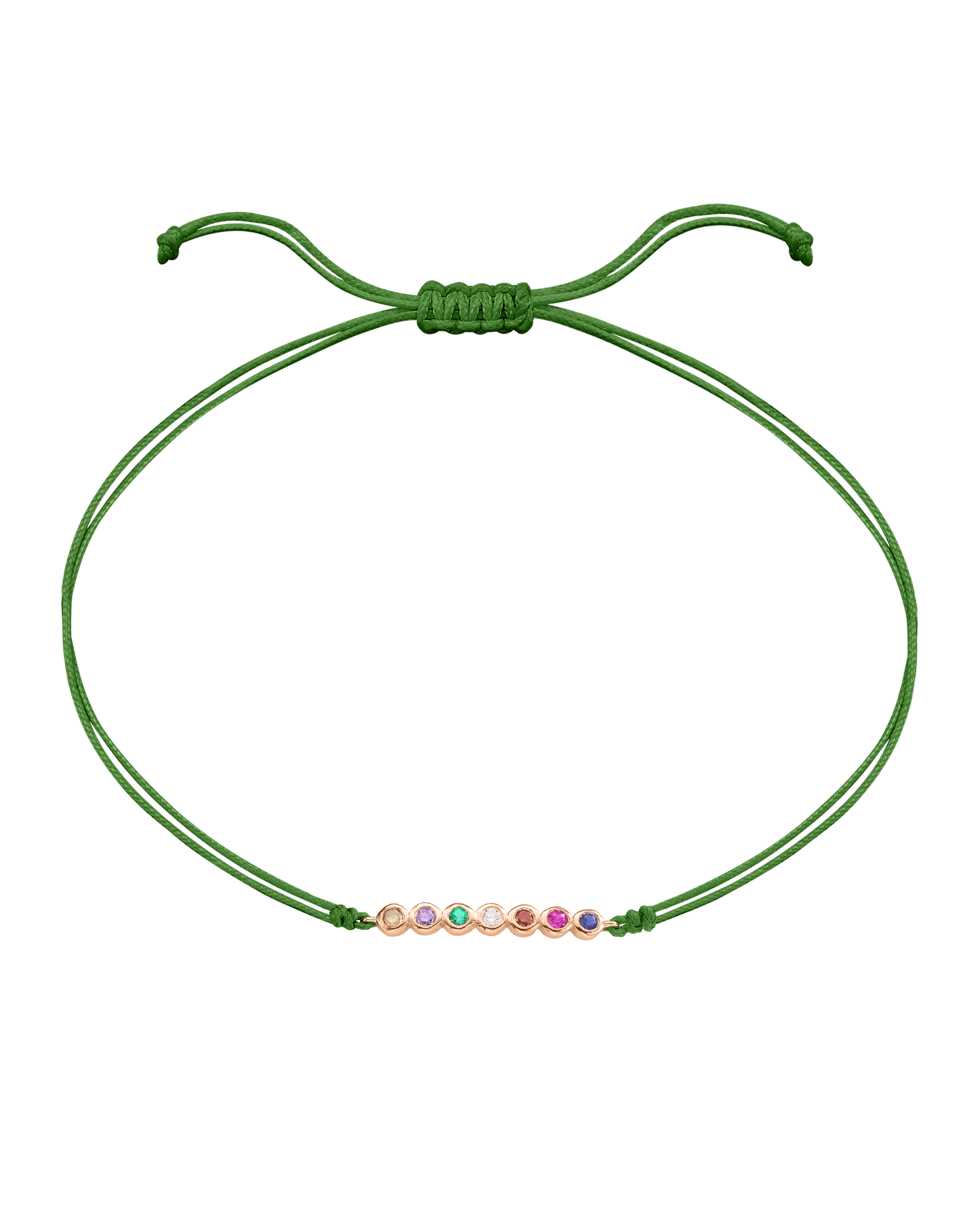 Bracelet Pierres Précieuses - Or Rose 14 carats Bracelet 14K Solid Gold Menthe 2 