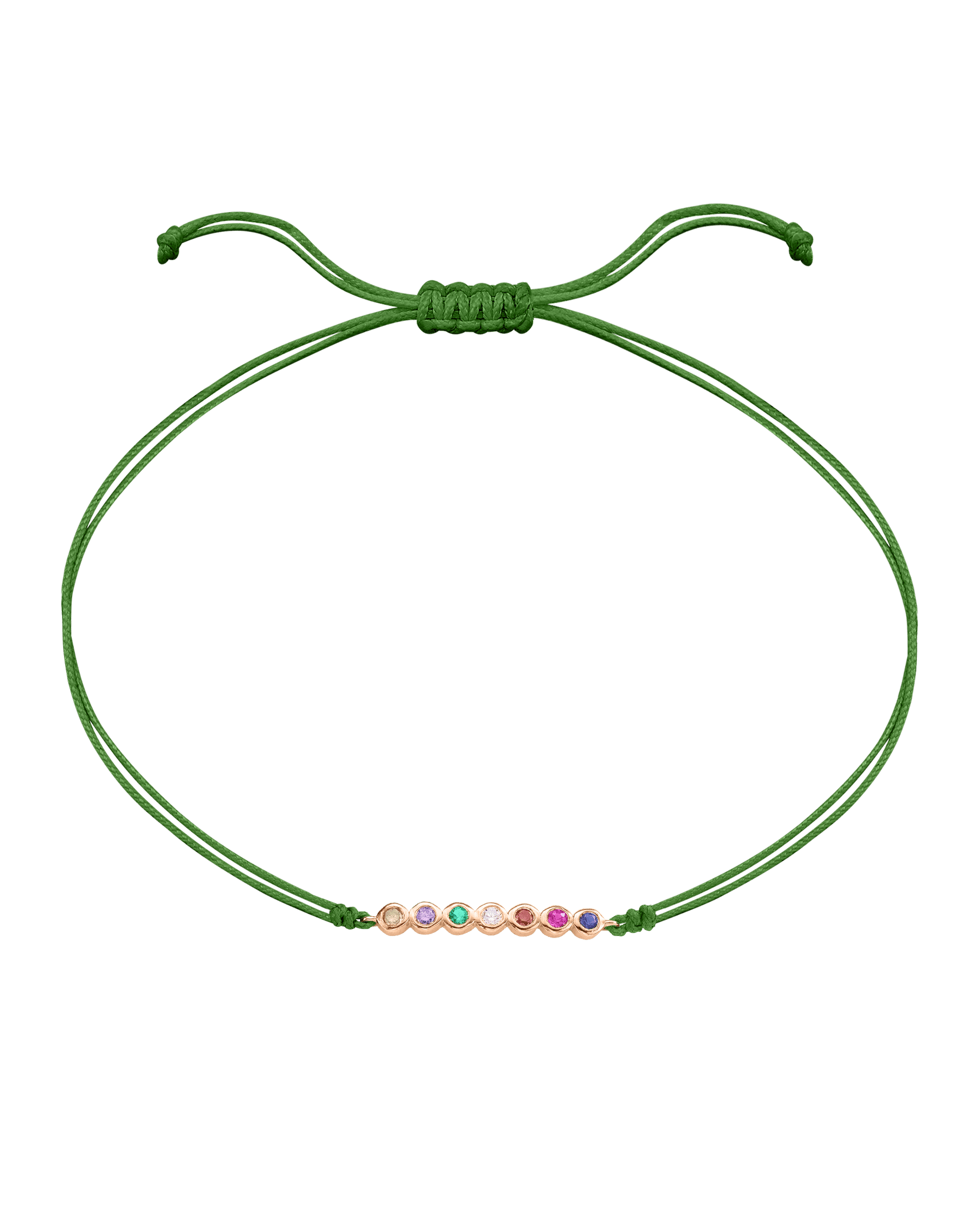 Bracelet Pierres Précieuses - Or Rose 14 carats Bracelet 14K Solid Gold Menthe 2 