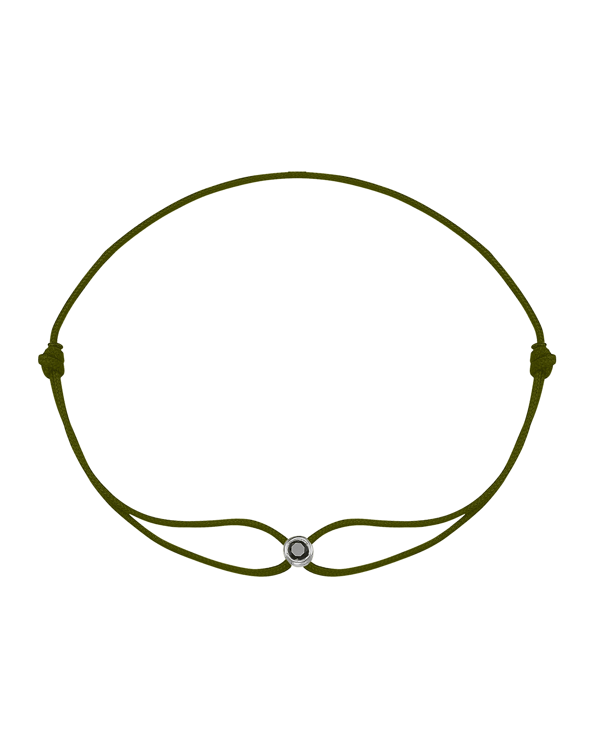 Le String of Love Diamant Noir - Or Blanc 14 carats Bracelets magal-dev Dark Green 