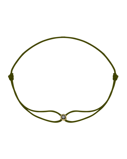 Le String of Love Diamant Noir - Or Jaune 14 carats Bracelets magal-dev Dark Green 