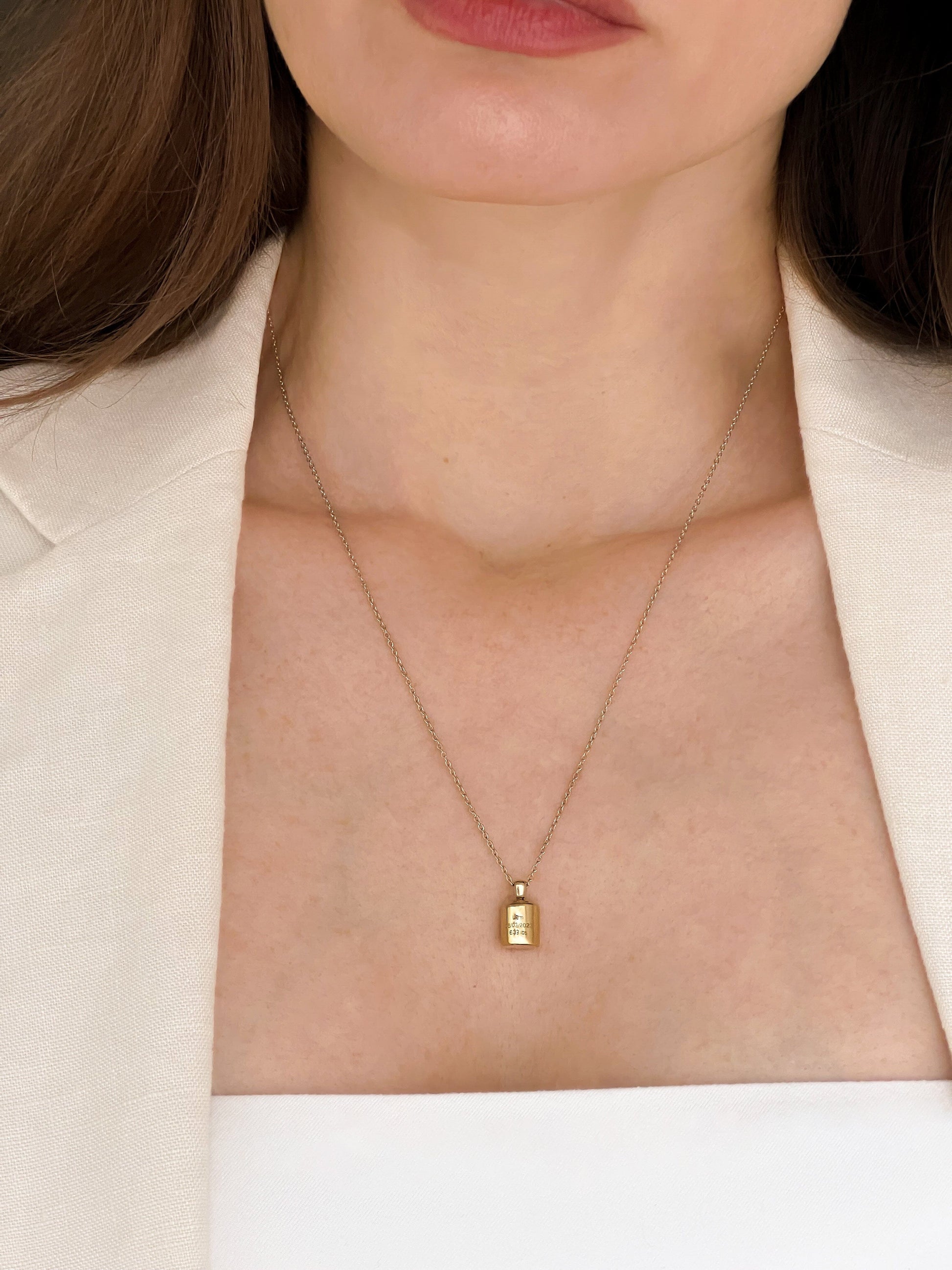 Birth Weight Treasure Necklace - 18K Gold Vermeil Necklaces magal-dev 