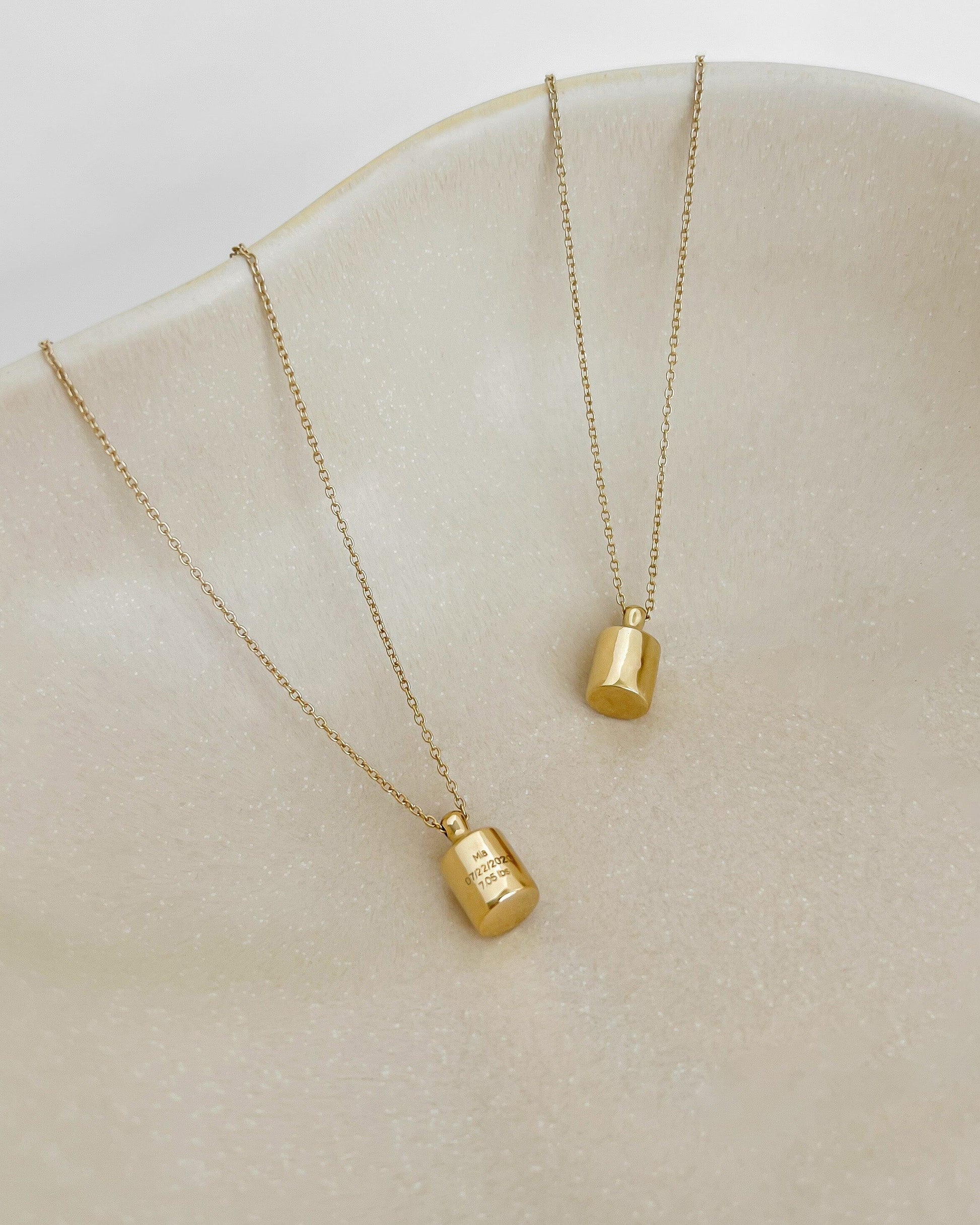 Birth Weight Treasure Necklace - 18K Gold Vermeil Necklaces magal-dev 