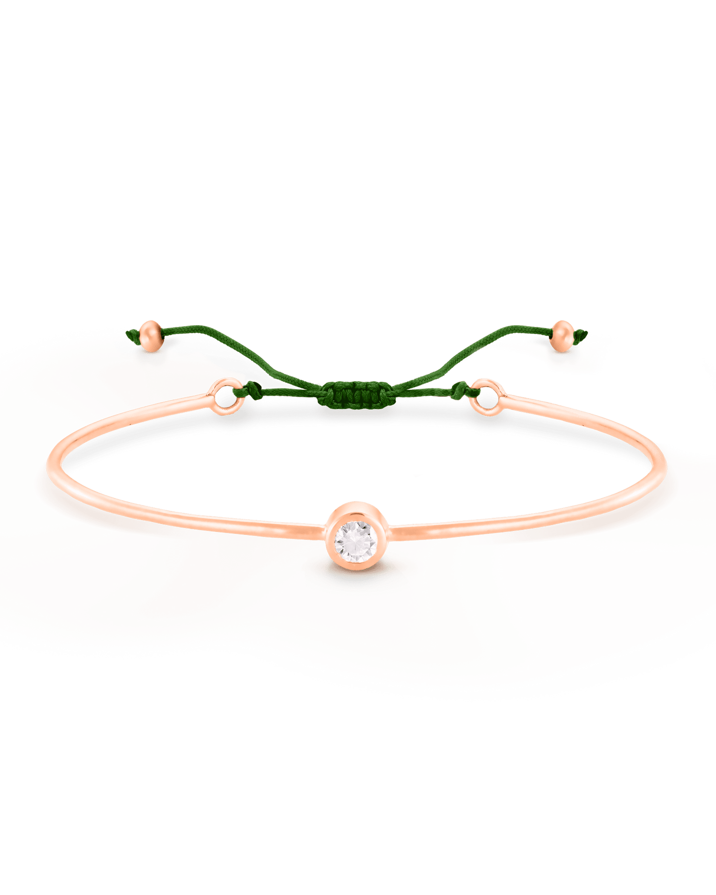 Diamond Cord Bangle - 18K Rose Vermeil Bracelets magal-dev Mint Small: 0.03ct 