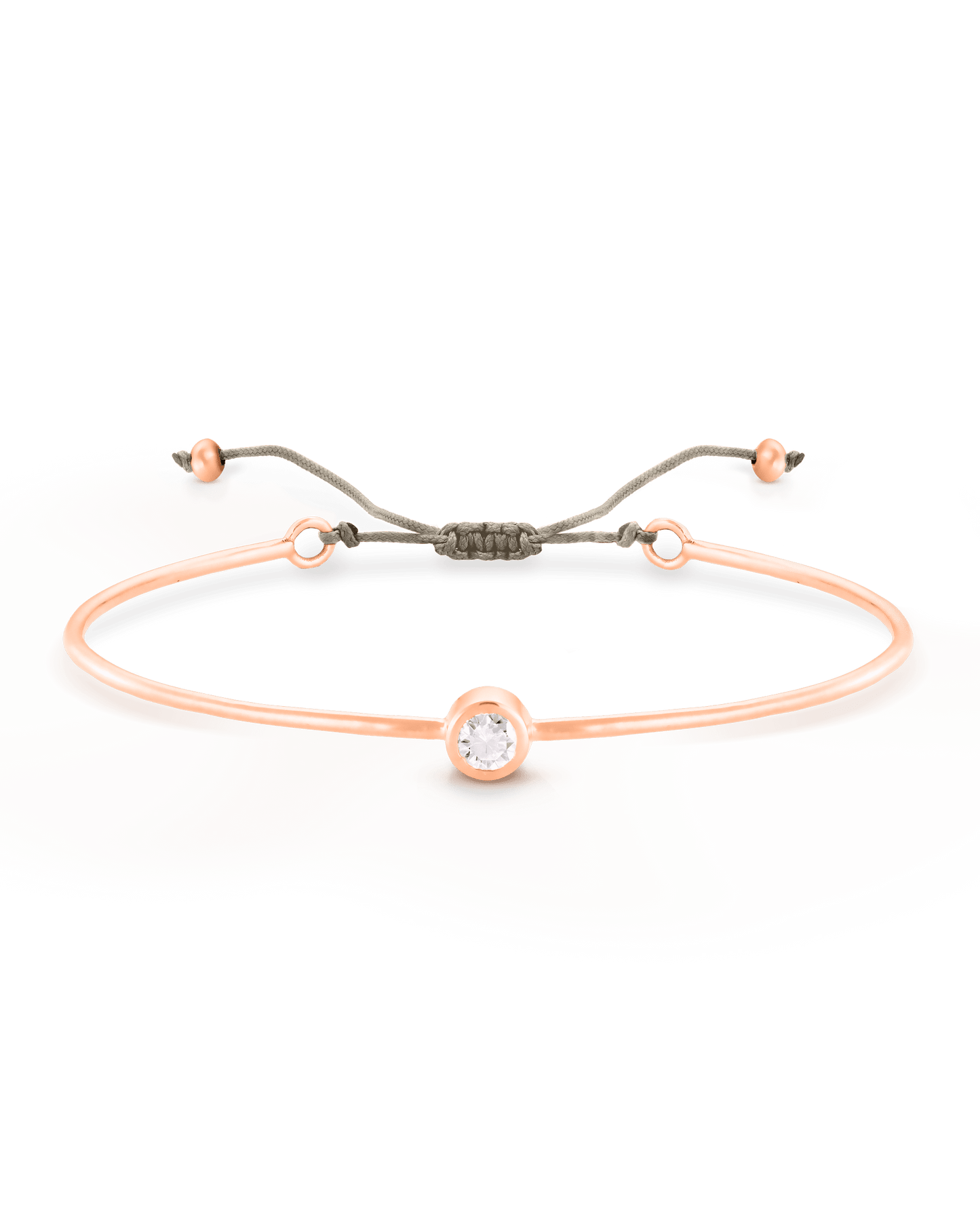 Diamond Cord Bangle - 18K Rose Vermeil Bracelets magal-dev Sand Small: 0.03ct 