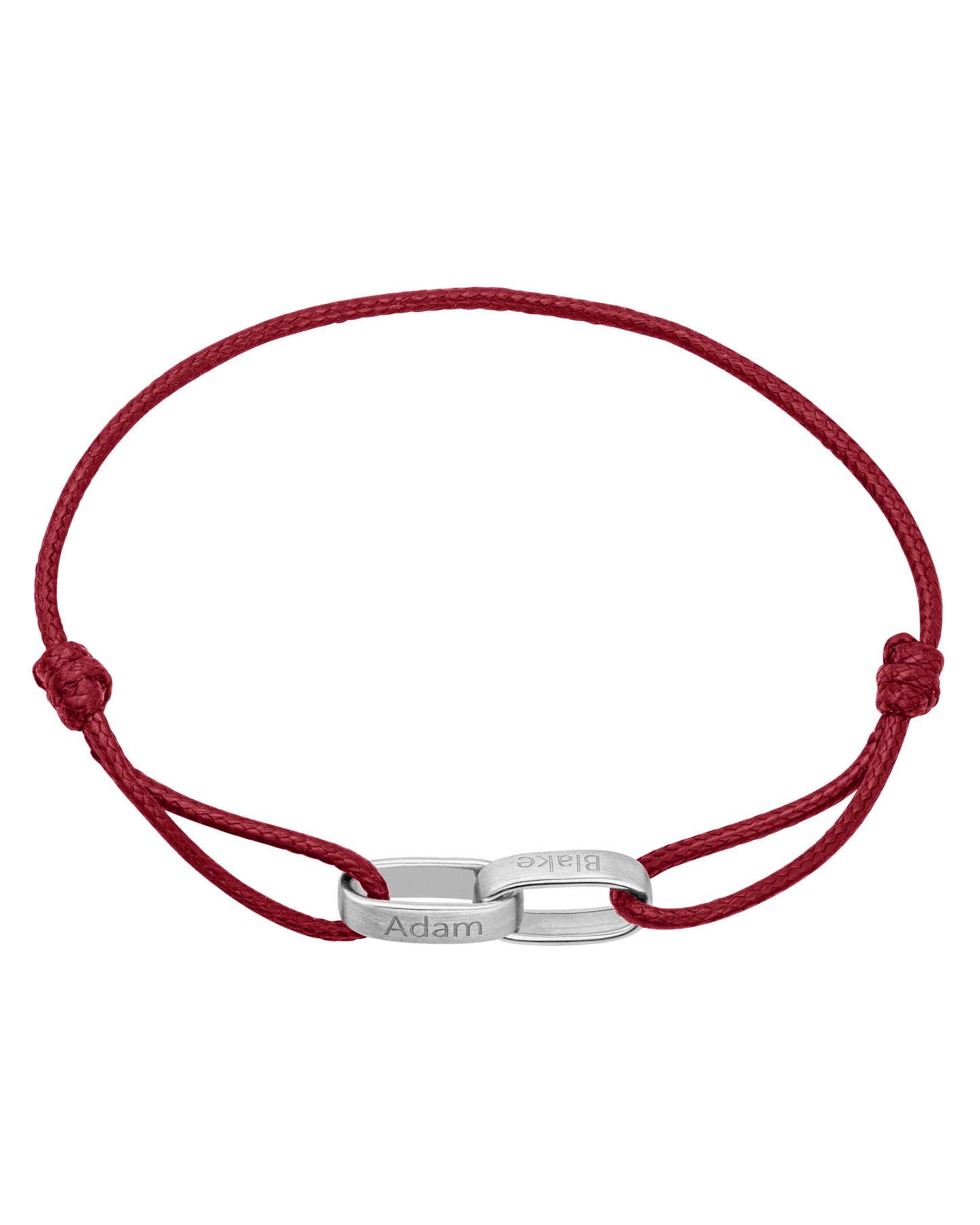 Bracelet Cooper - Argent 925 Bracelets magal-dev Rouge 1 Nom Ajustable de 19 cm à 26.7 cm