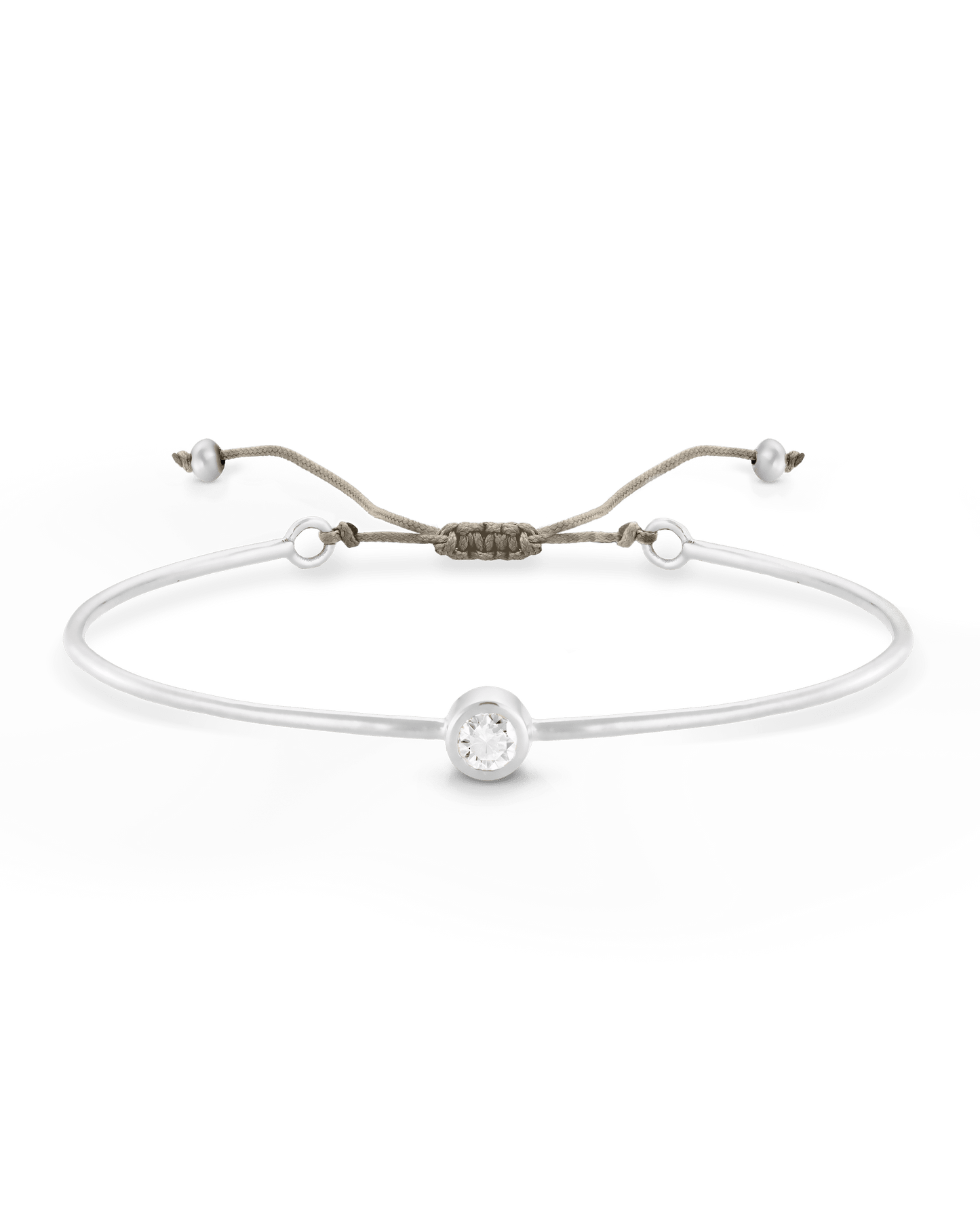 Diamond Cord Bangle - 925 Sterling Silver Bracelets magal-dev Sand Small: 0.03ct 