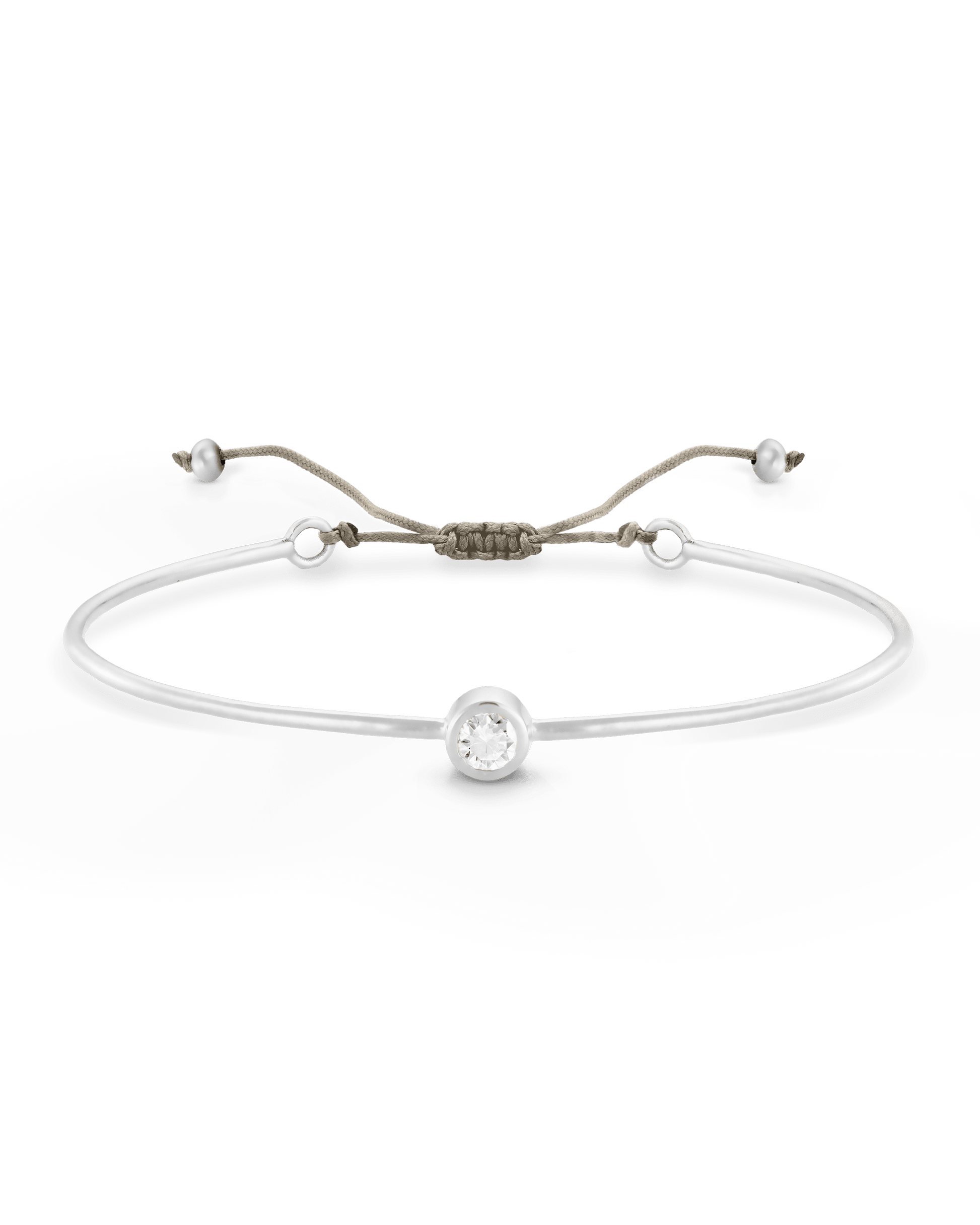 Diamond Cord Bangle - 925 Sterling Silver Bracelets magal-dev Sand Small: 0.03ct 