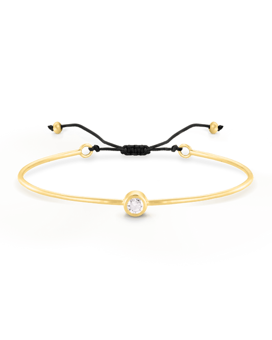 Diamond Cord Bangle - 18K Gold Vermeil Bracelets magal-dev Black Small: 0.03ct 