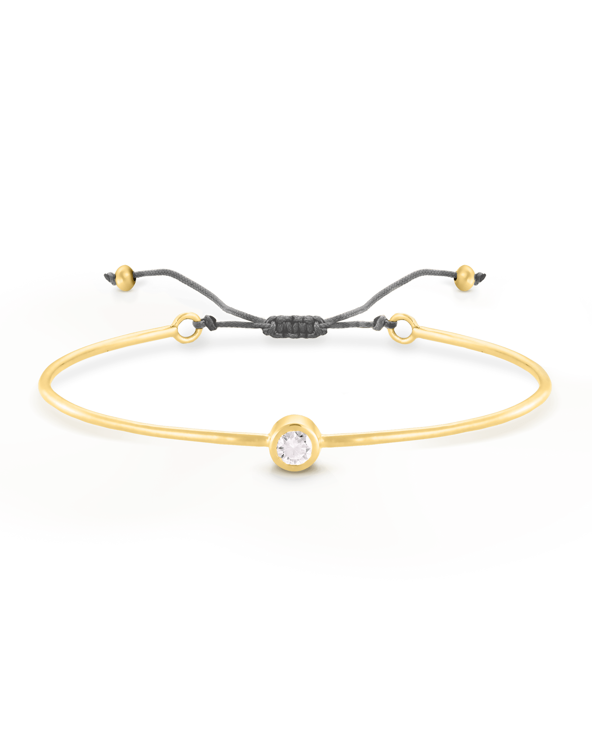 Diamond Cord Bangle - 18K Gold Vermeil Bracelets magal-dev Grey Small: 0.03ct 