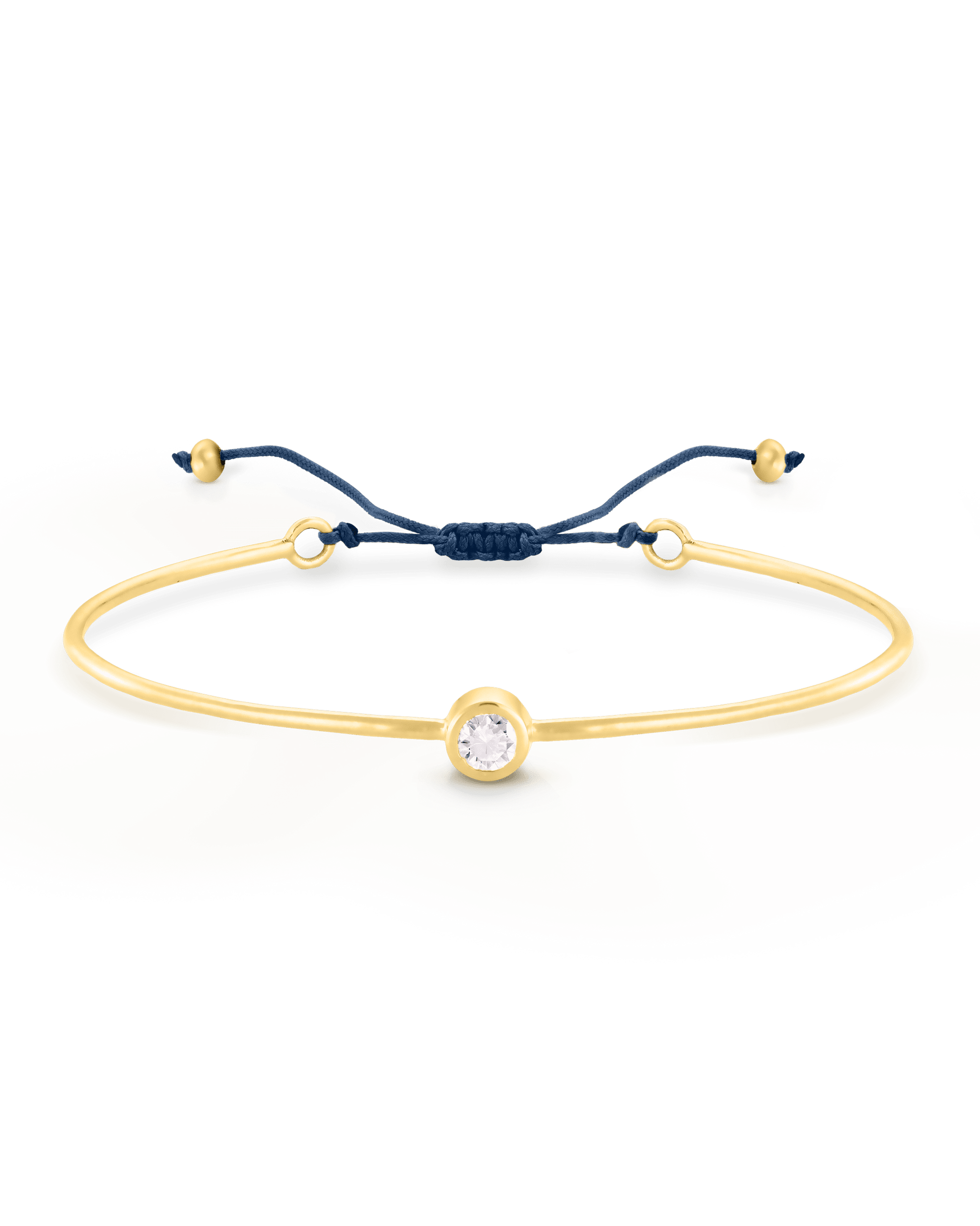 Diamond Cord Bangle - 18K Gold Vermeil Bracelets magal-dev Indigo Small: 0.03ct 