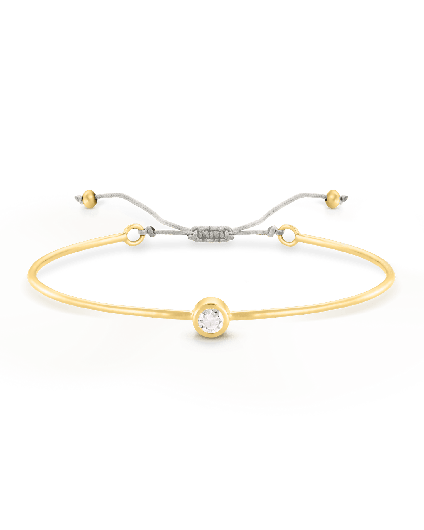 Diamond Cord Bangle - 18K Gold Vermeil Bracelets magal-dev Pearl Small: 0.03ct 